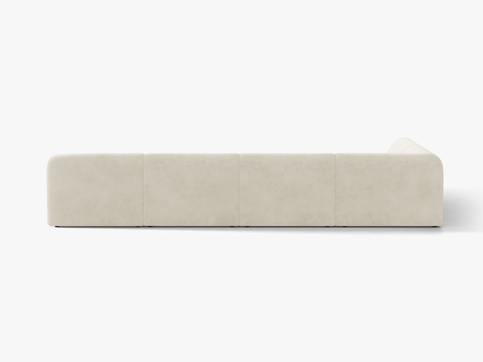 Micadoni Panorama-Ecksofa Miley 6-Sitzer Links Samt Bluvel Helles Beige