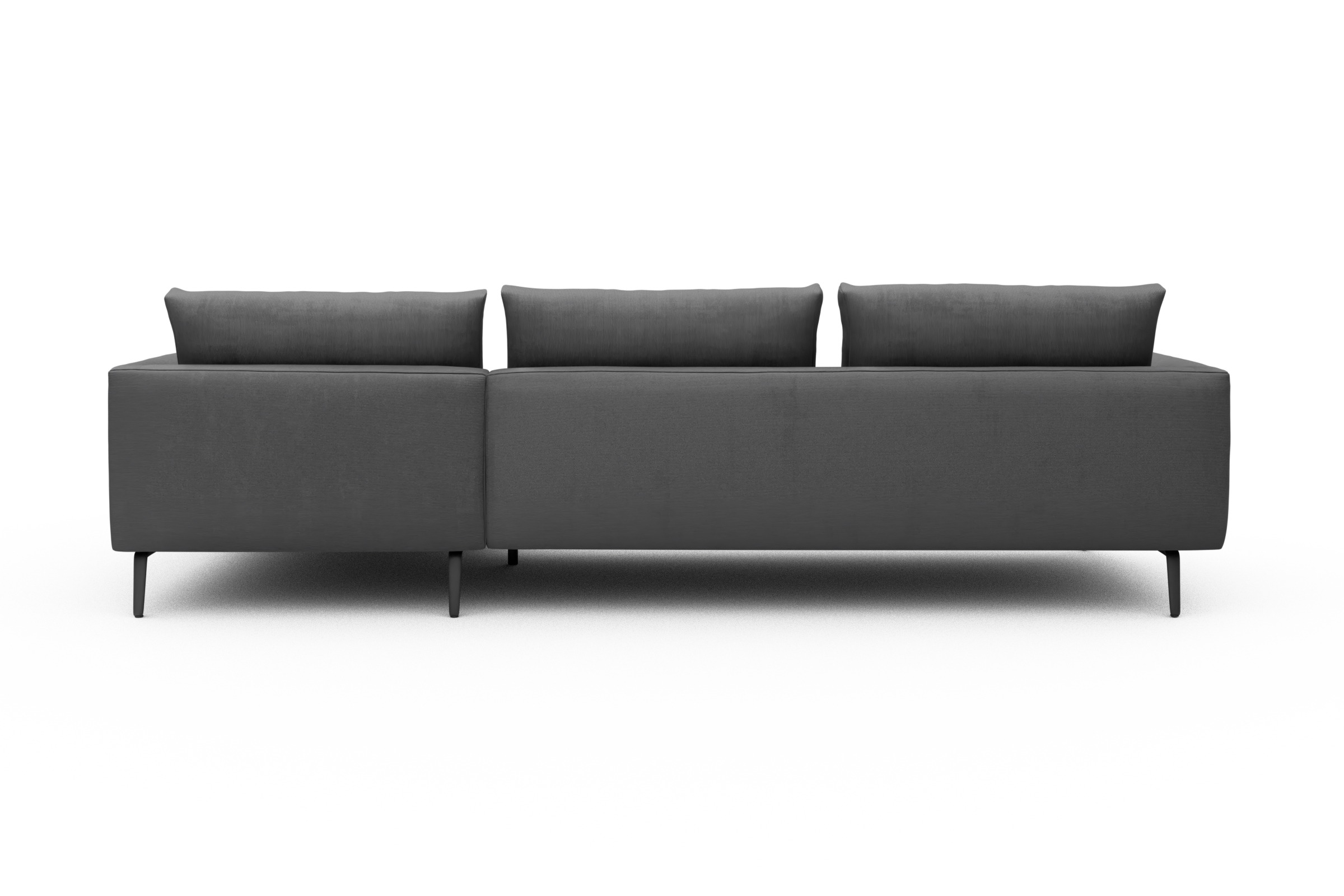 Ecksofa Karl Chaiselongue rechts mit 2,5-Sitzer Cordufine-Grey