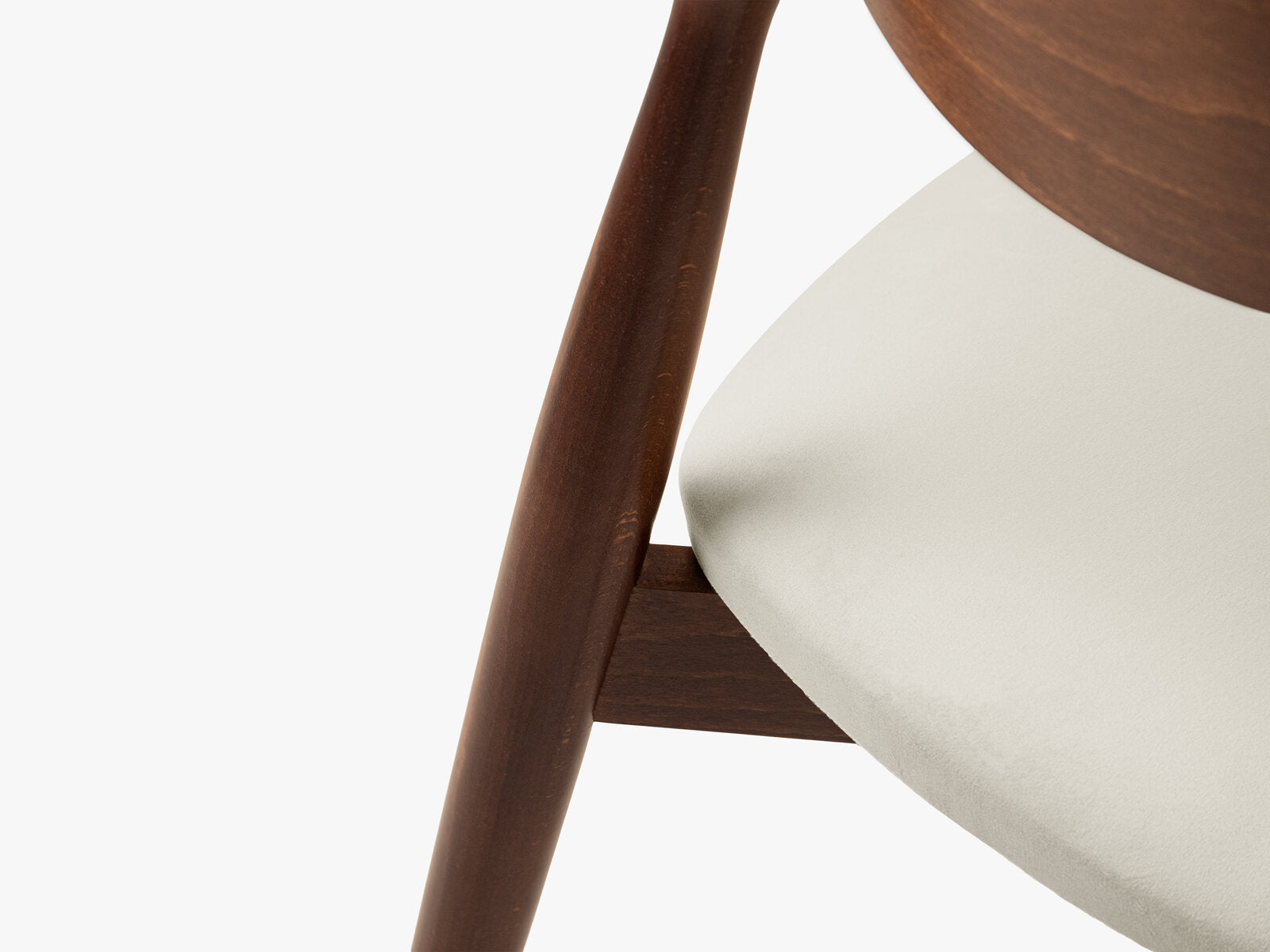 Micadoni Stuhl Leon Samt Magic Velvet Elfenbein Nussbaum