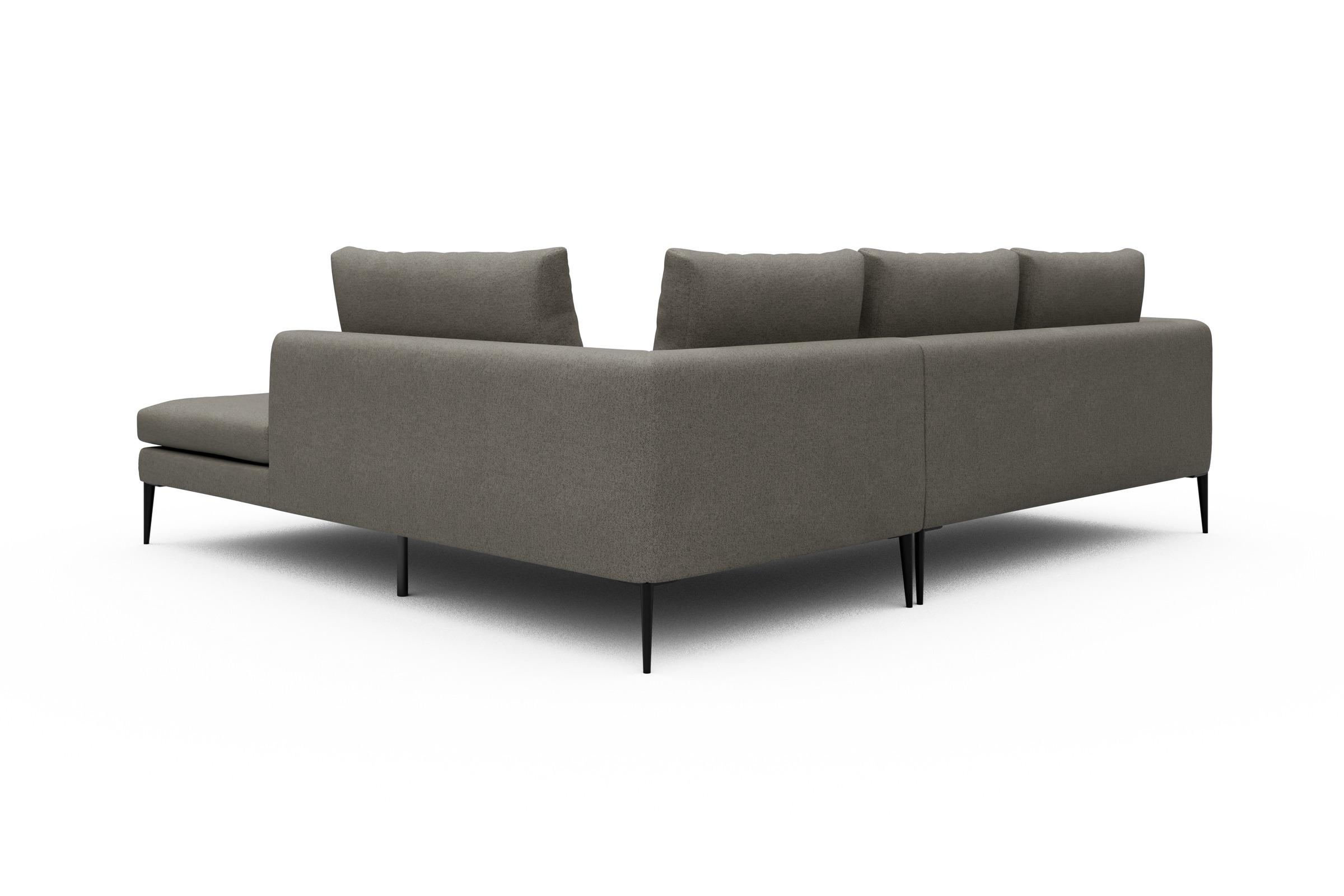 Ecksofa Paul Relax-Ecke rechts mit 2-Sitzer Denari-Warm-Grey