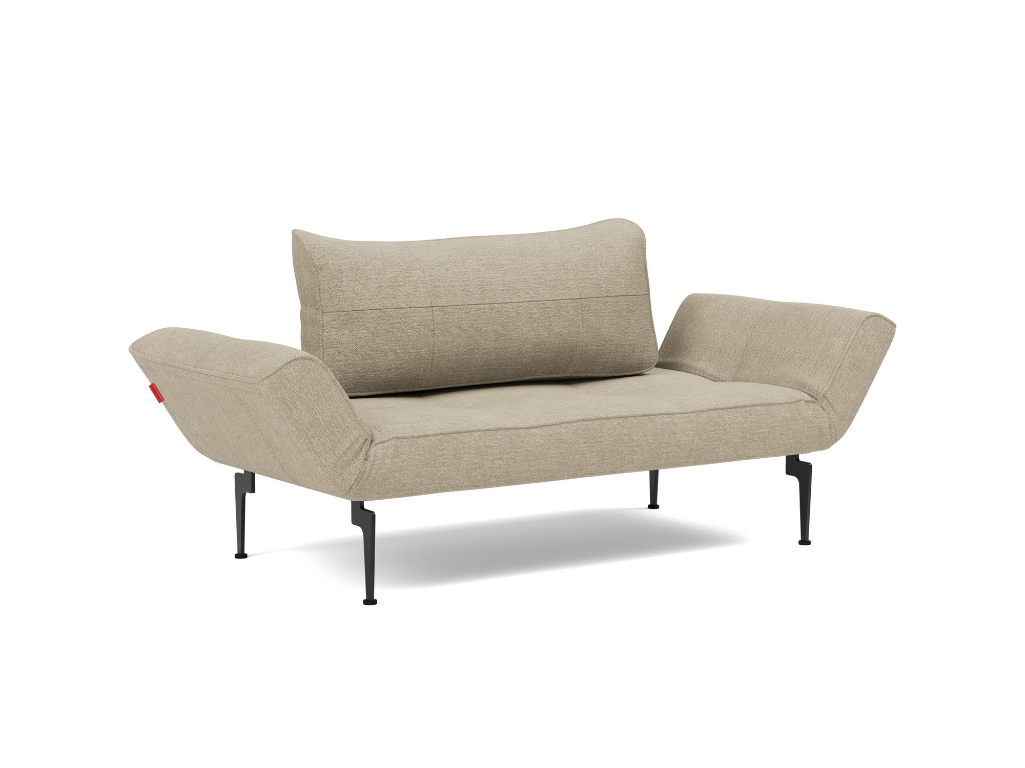 Tagesbett Zeal Strukturierter Stoff Taura 356-Sand Beine Laser schwarz