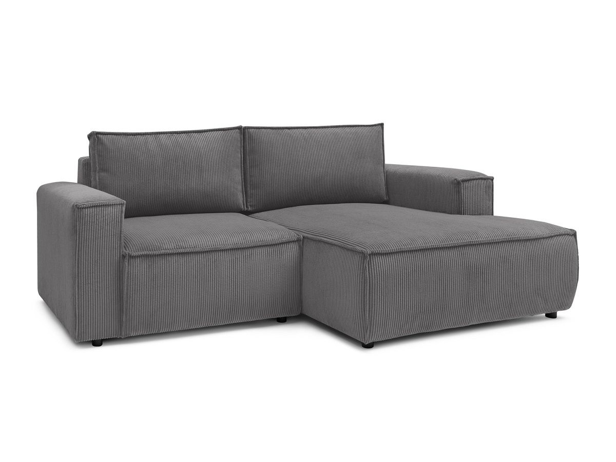 Bobochic Nihad Ecksofa Cordsamt Dunkelgrau Ecke rechts