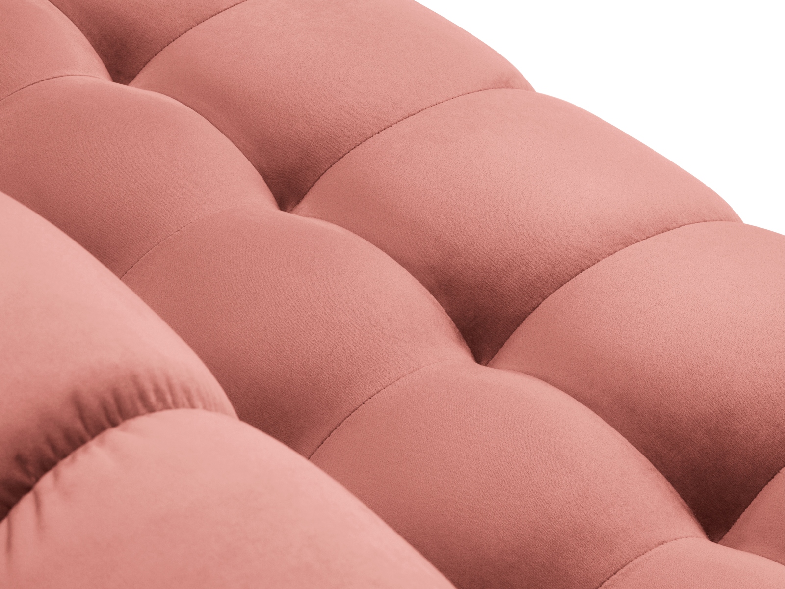 Cosmopolitan Design Ecksofa Bali 5-Sitzer Samt Bluvel Rosa Links Beine Schwarzes Metall