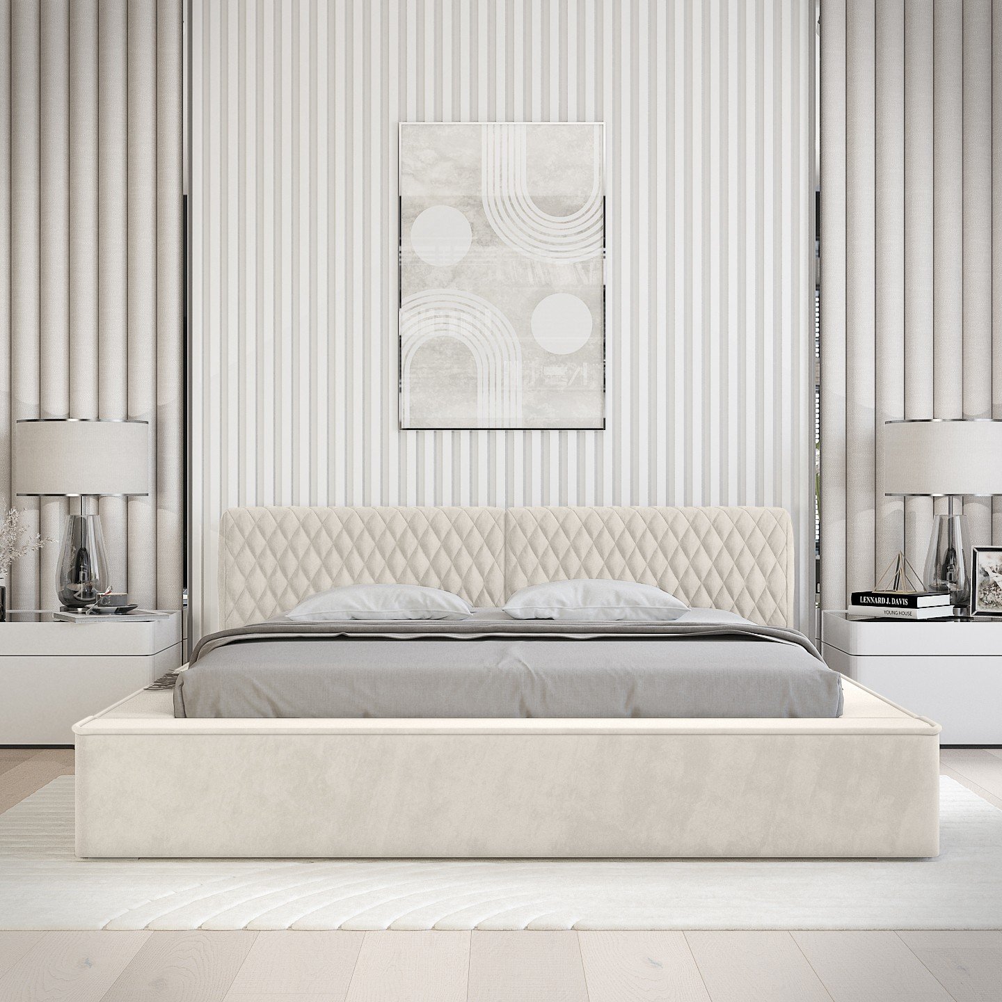 Polsterbett Mento Chenille 160x200 mit Metallrahmen Ditra-New 01