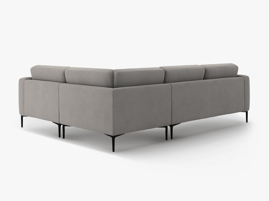 Micadoni Ecksofa Bemy 4-Sitzer Rechts Samt Grau