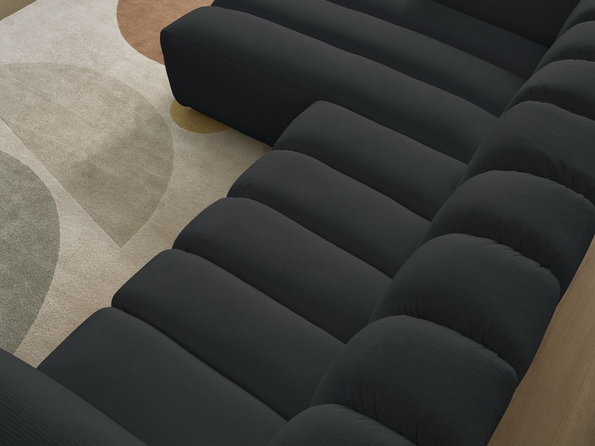 Bobochic Talia Ecksofa Melange-Stoff Schwarz Ecke links