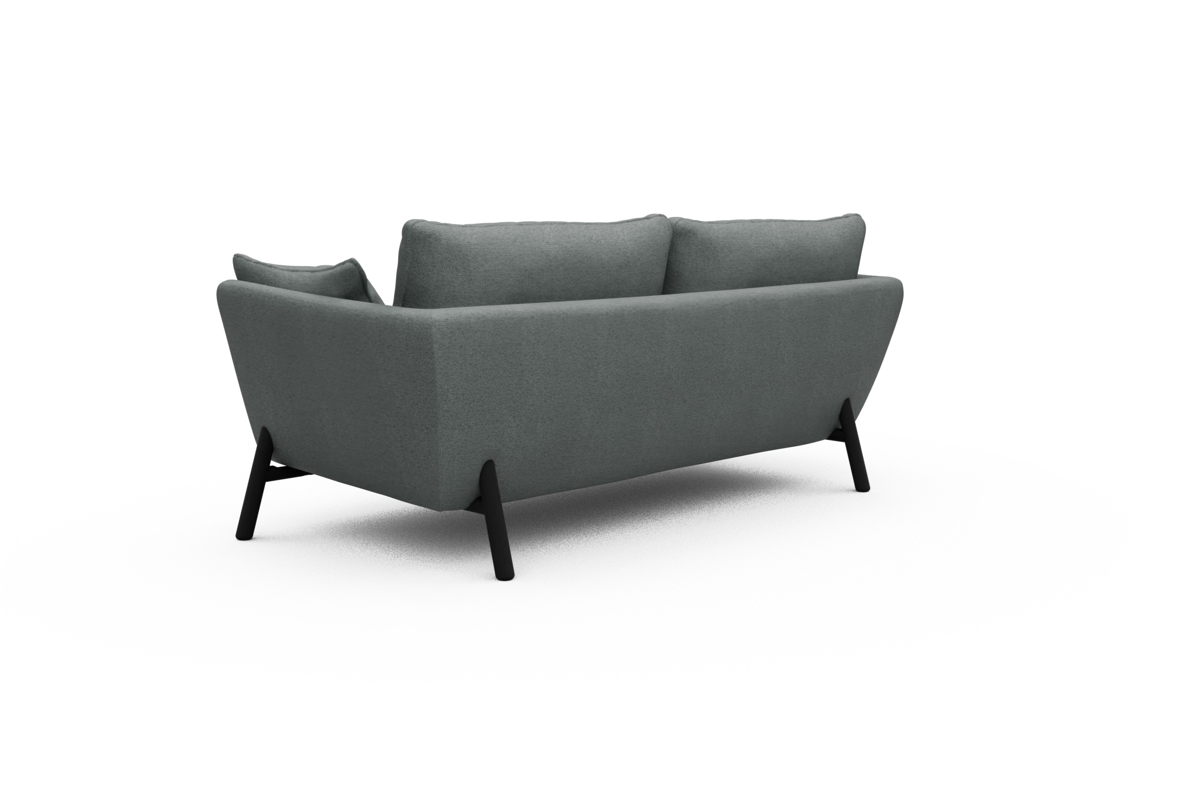 Sofa Emil 2-Sitzer Beinfarbe Eiche Schwarz Denari-Soft-Grey