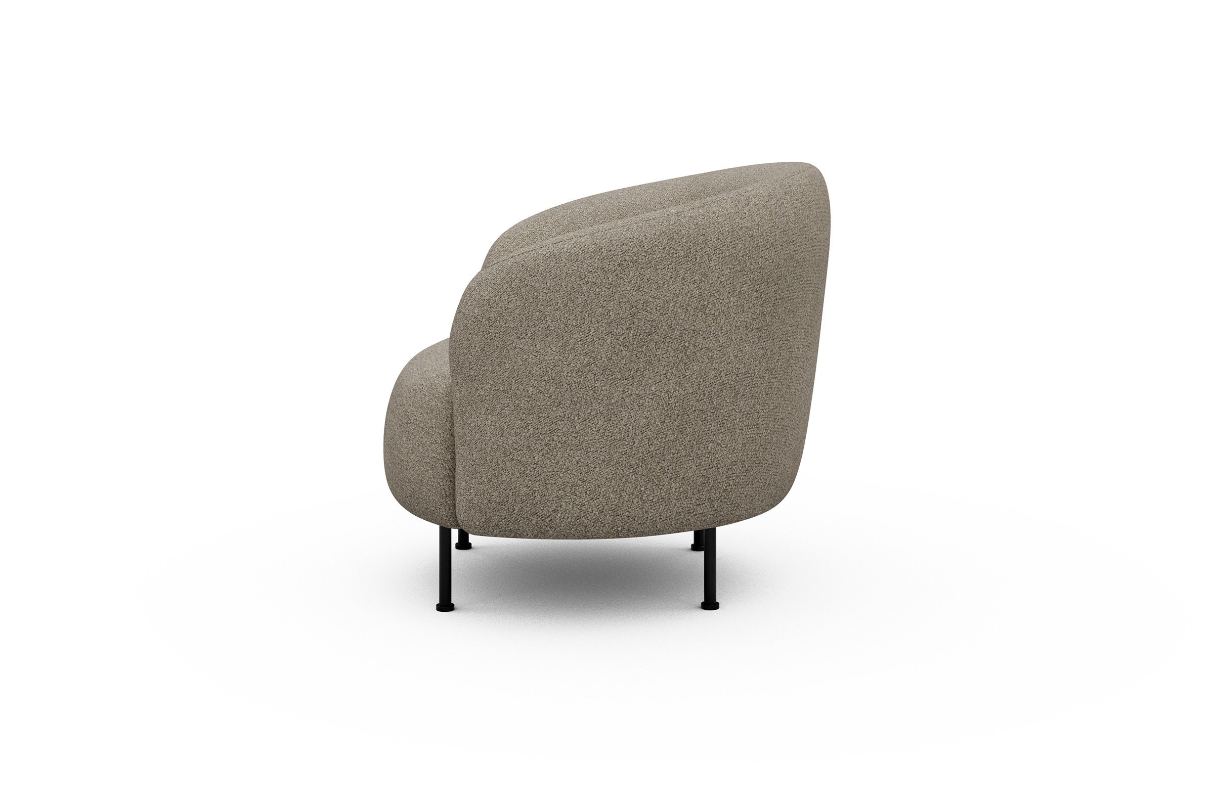 Sessel Ronda Metallbeine Schwarz Boucle-Beige