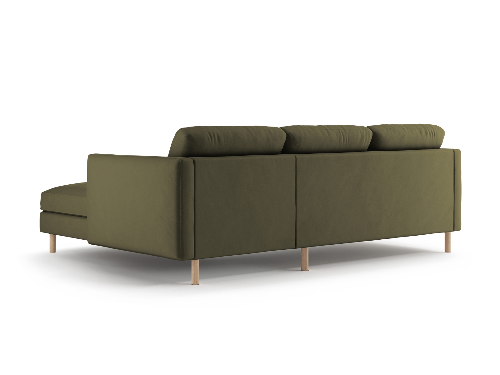 Micadoni Ecksofa Eden Groß 3-Sitzer Rechts Samt Moßgrün Melange