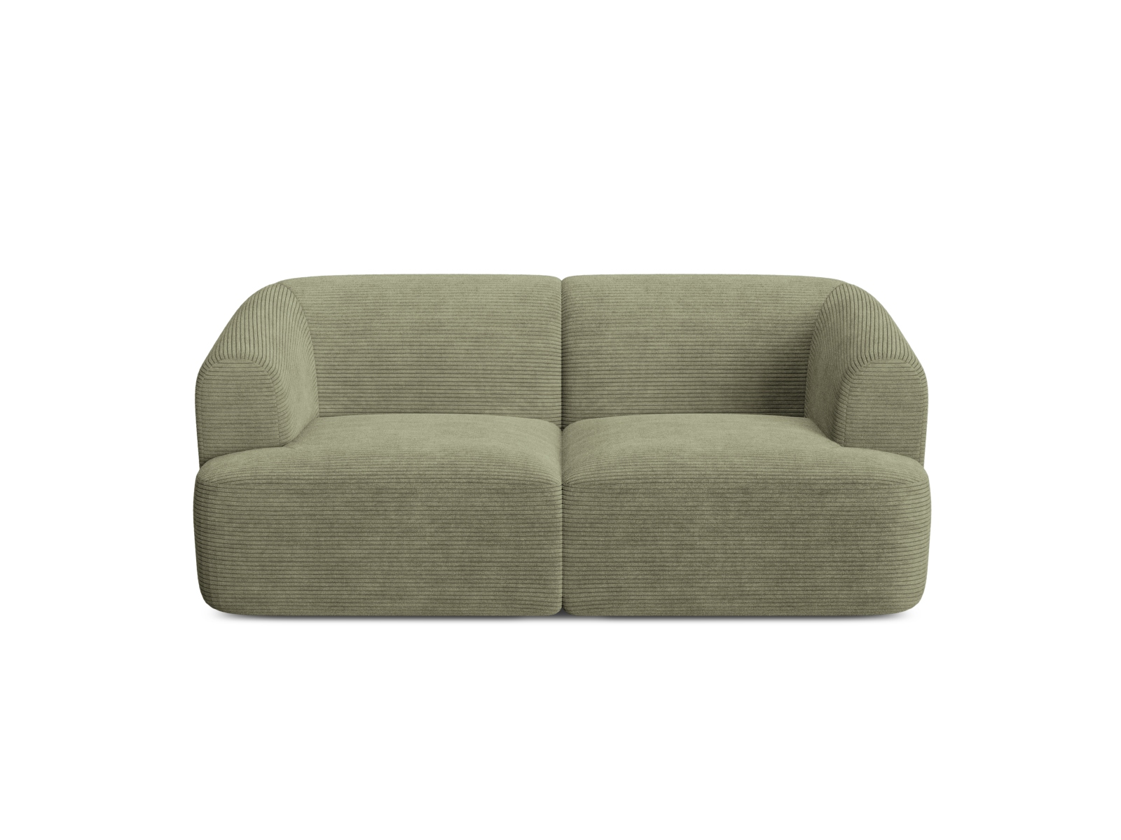 Cosmopolitan Design Sofa Campi 2-Sitzer Kord Lincoln D Moosgrün Melange