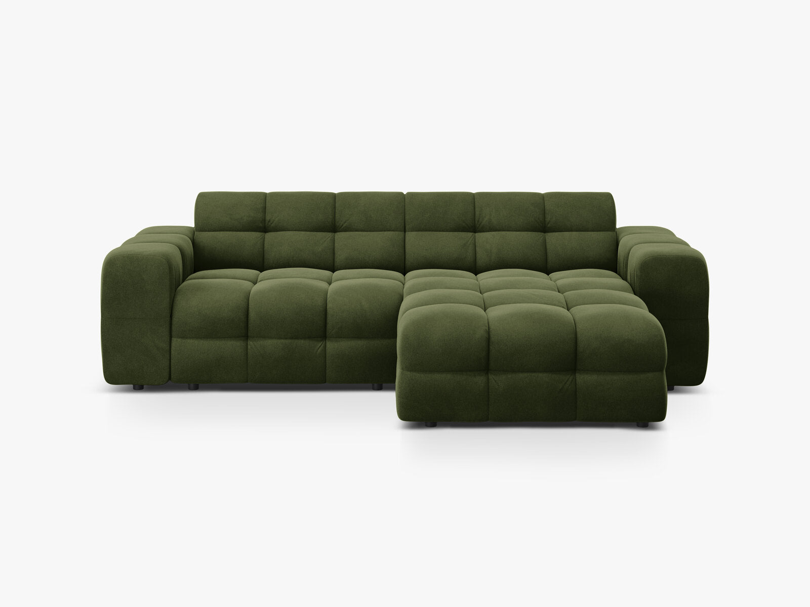 Micadoni Ecksofa Kendal 4-Sitzer Rechts Samt Armeegrün