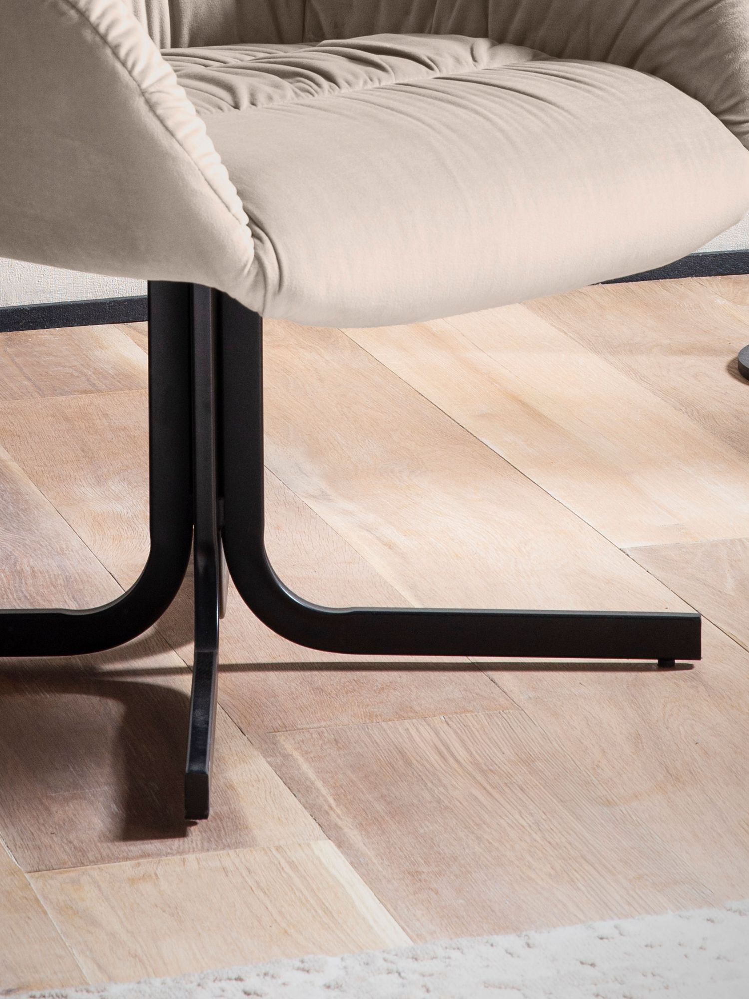 Loungesessel Hellvik Samt Beige 64 × 68 × 74 cm