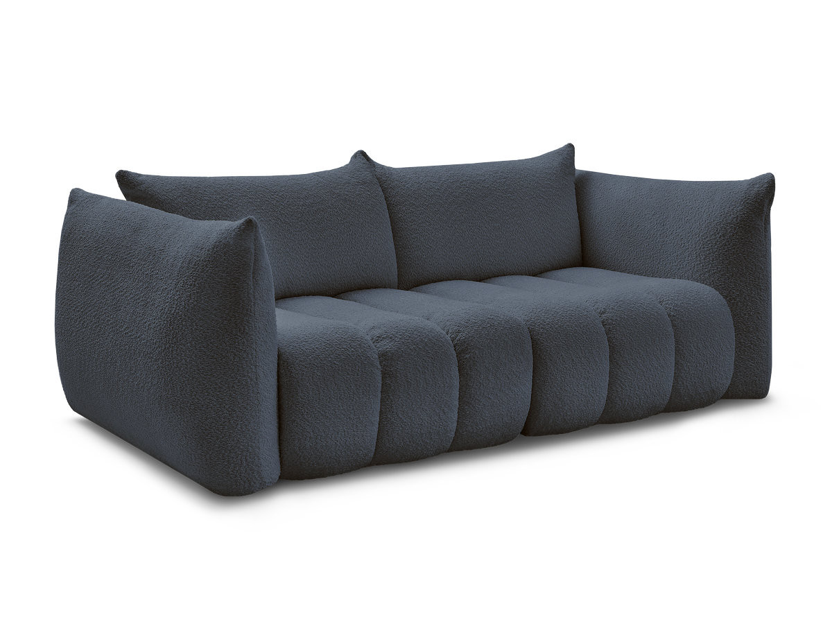 Bobochic Azra Sofa 3-Sitzer Bouclé-Stoff Dunkelblau