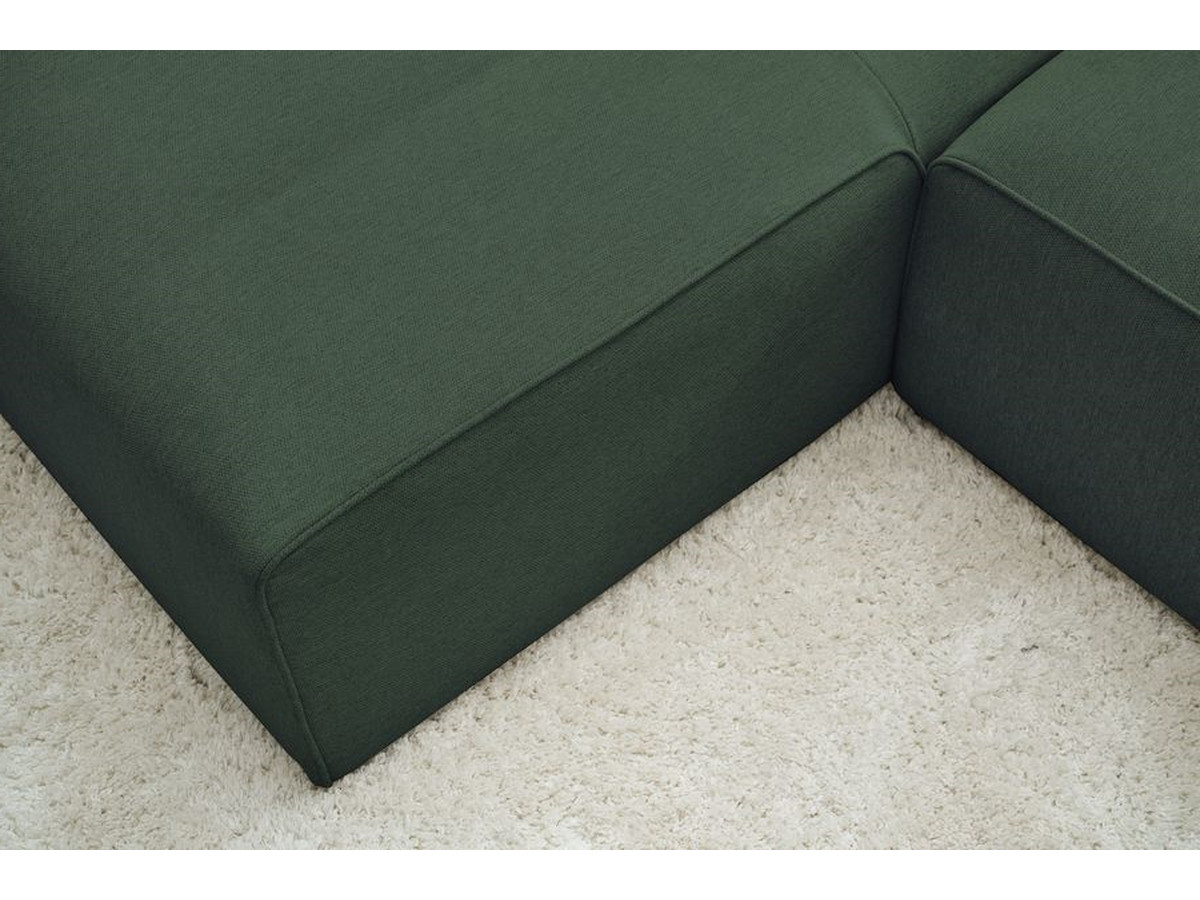 Bobochic Megeve Ecksofa Melange-Stoff Grün Ecke links