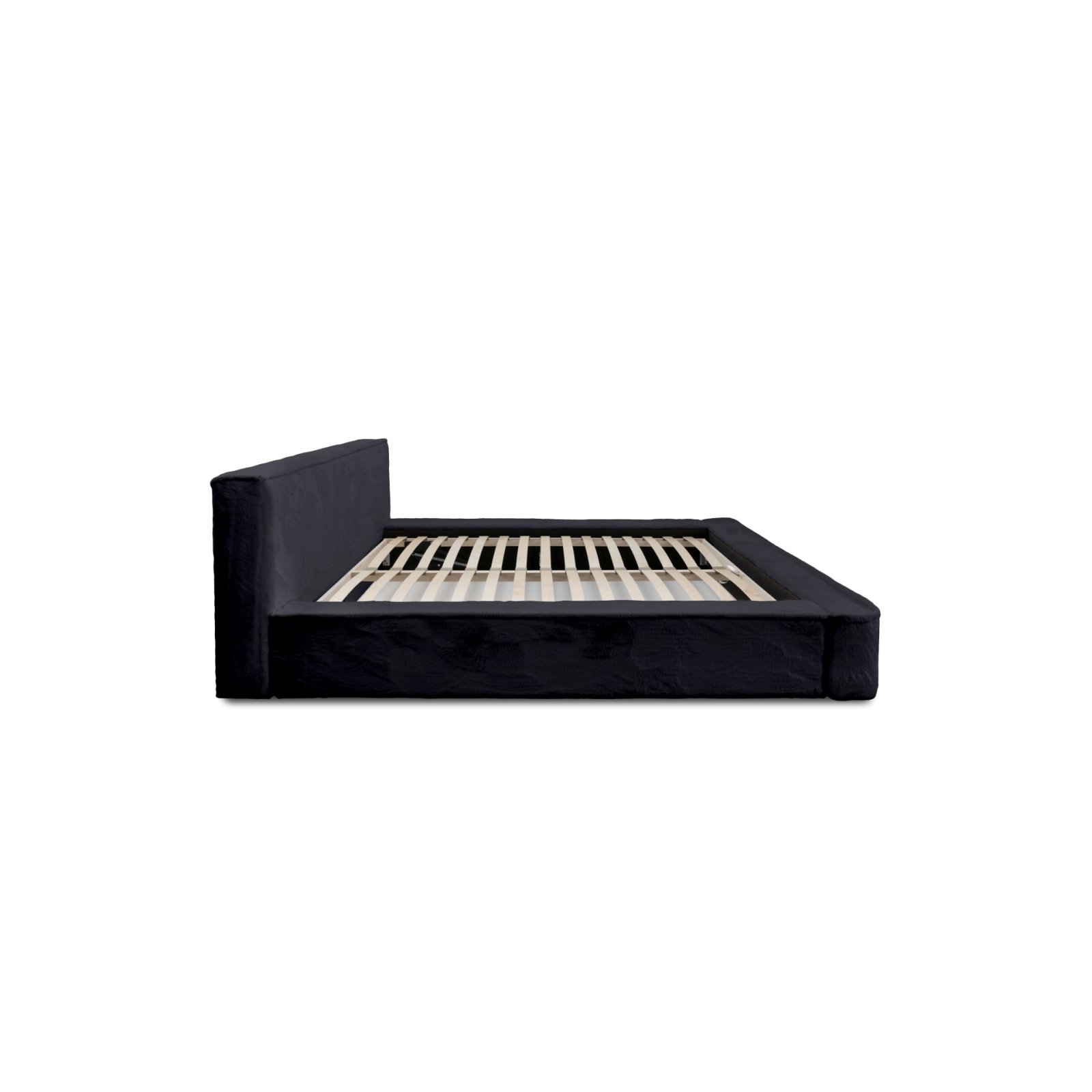 Polsterbett Casto Mikrofaser mit Fell-Optik 180x200 mit Holzrahmen Lapit 19