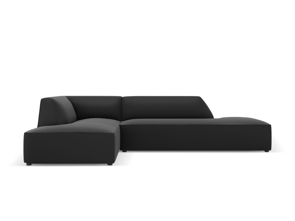 Cosmopolitan Design Ecksofa Siena 4-Sitzer offen Kunstleder Pacifico Schwarz Links