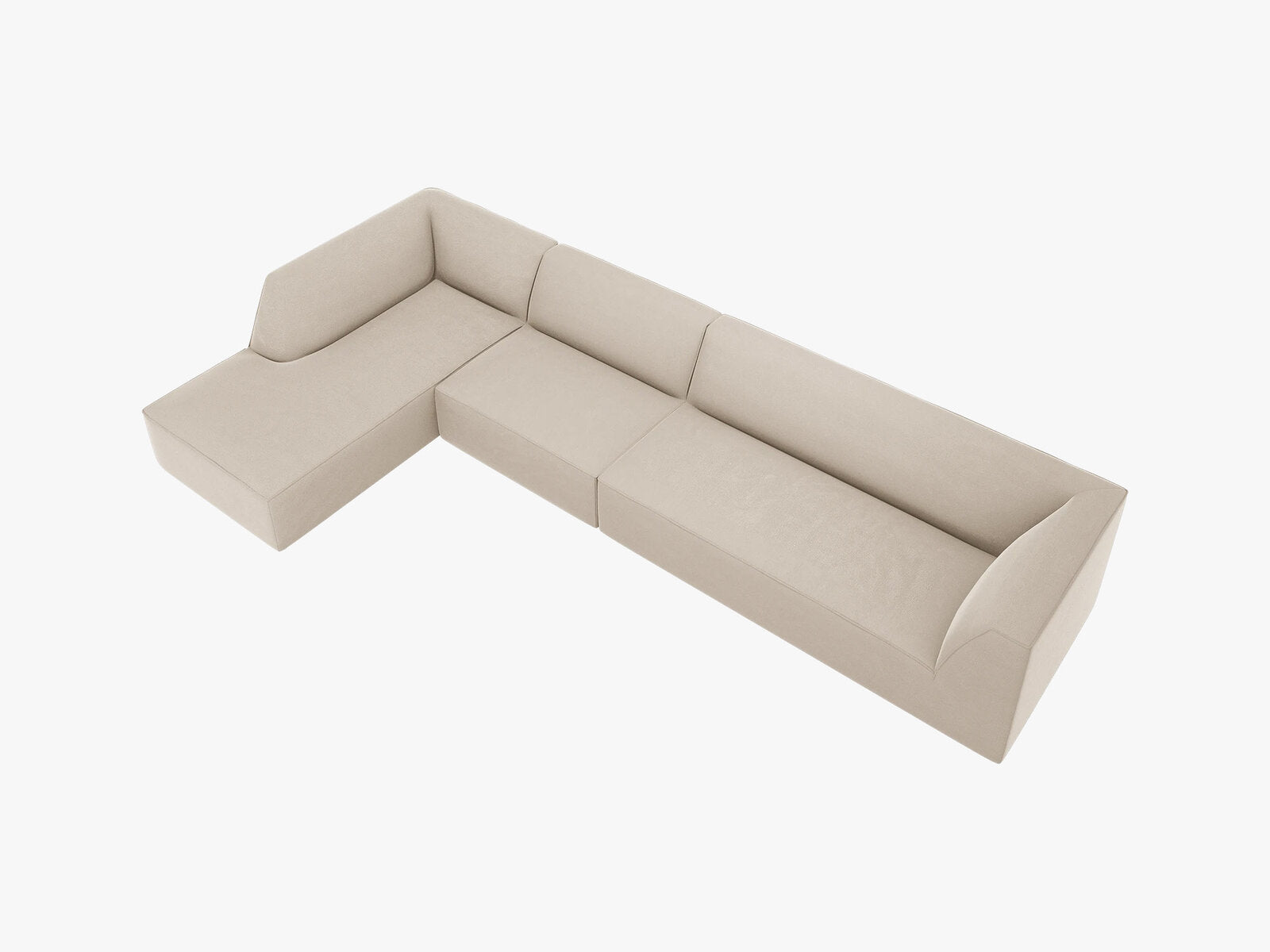 Micadoni Ecksofa Ruby 5-Sitzer Links Samt Salvador Beige