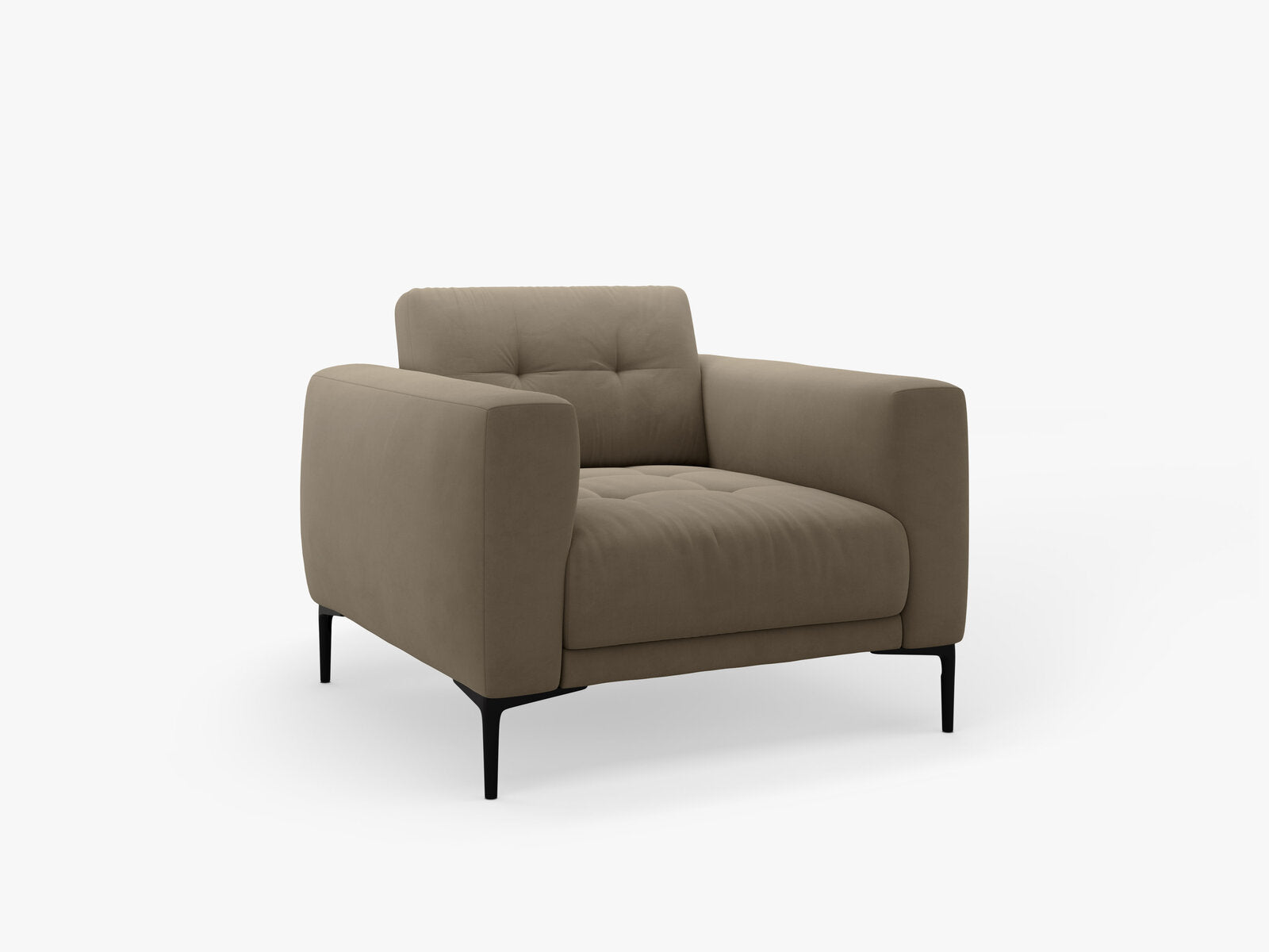 Micadoni Sessel Bemy 1-Sitzer Samt Grau Braun