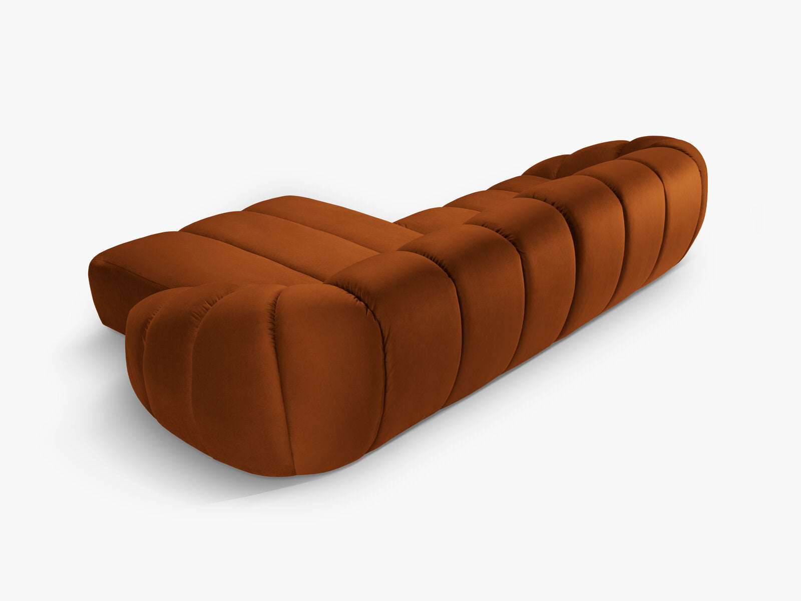 Micadoni Ecksofa Diana 4-Sitzer Rechts Samt Terrakotta