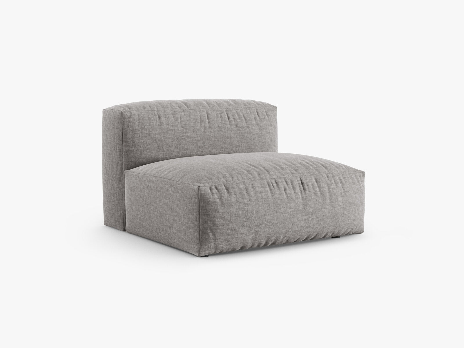 Micadoni Mittelmodul Martina 1-Sitzer 90cm Sitztiefe Strukturierter Stoff Boston Hellgrau