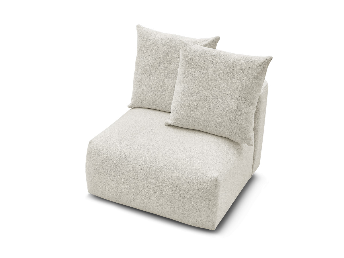 Bobochic Voltaire Sofamodul 1-Sitzer 90 × 100 cm Melange-Stoff Weiß