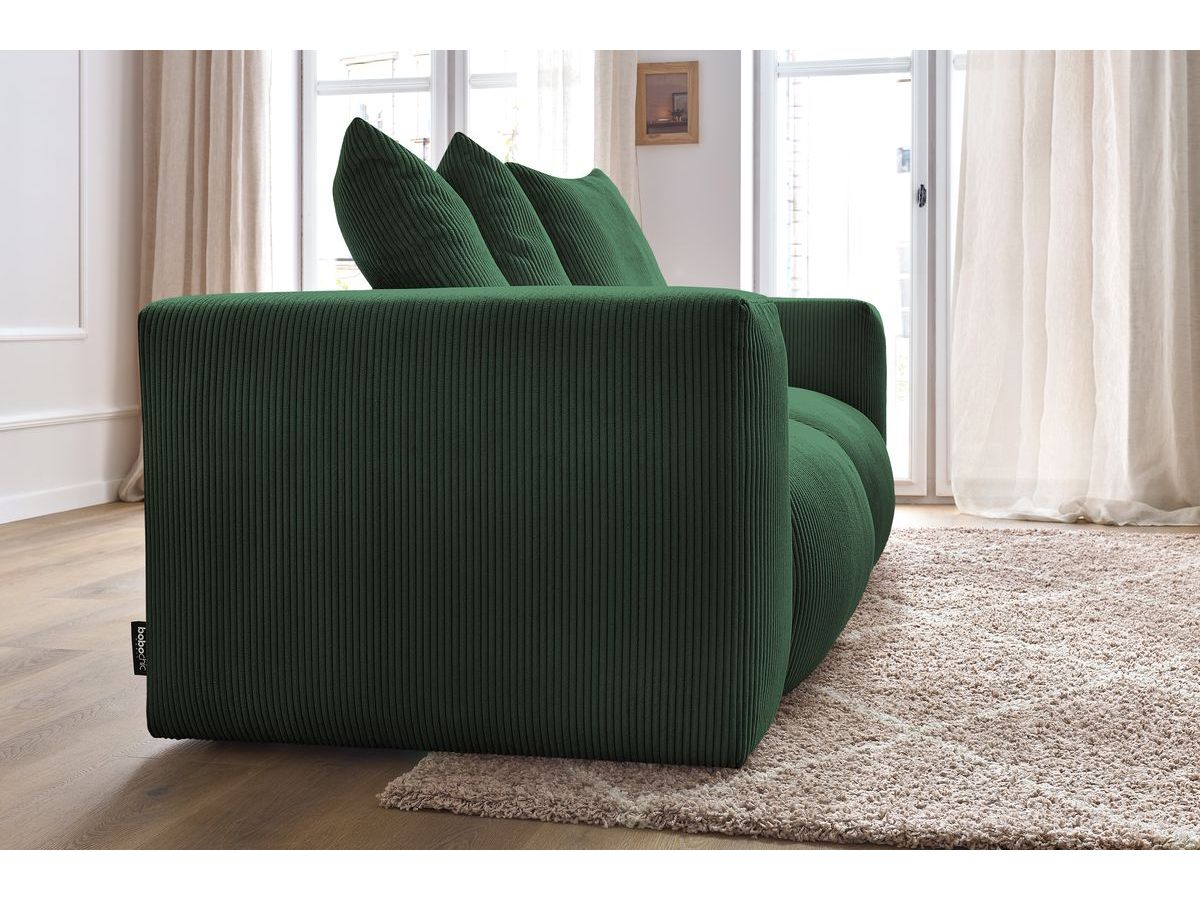 Bobochic Voltaire Sofa 3-Sitzer 248 × 100 cm Cordsamt Grün