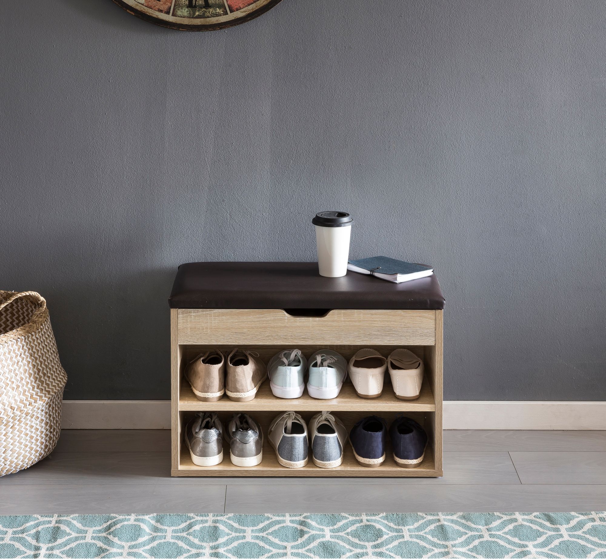 Schuhbank Ervik Sonoma 60 × 30 × 40 cm