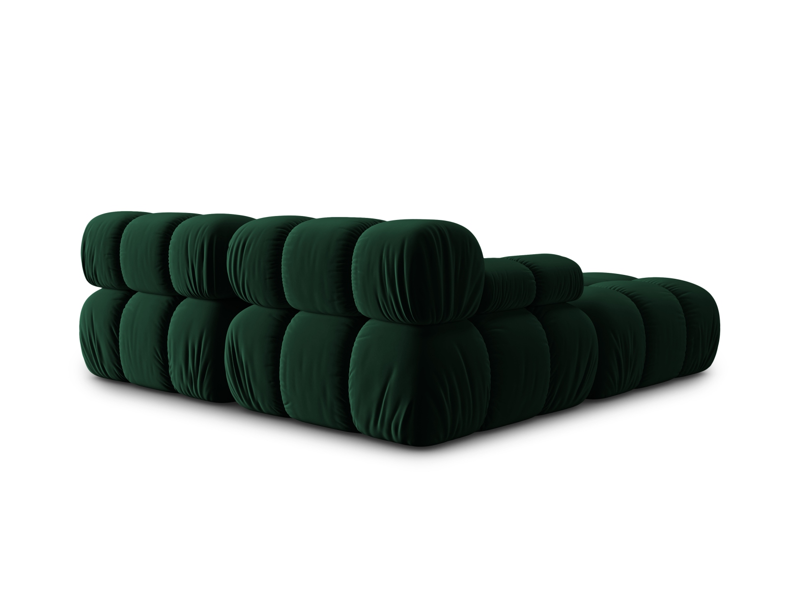 Micadoni Modulares Sofa Bellis 3-Sitzer mit flachem Modul Samt Bluvel Flaschengrün