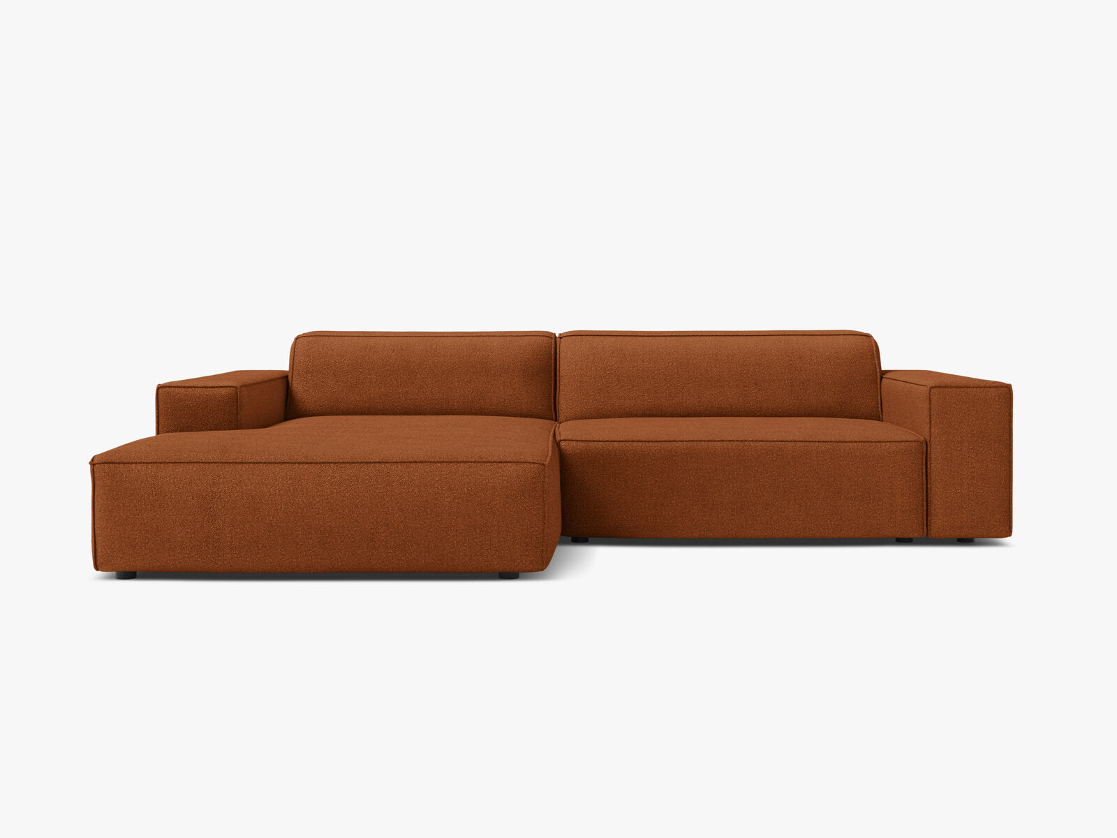 Micadoni Ecksofa Jodie 3-Sitzer Links Boucle Baloo Terrakotta