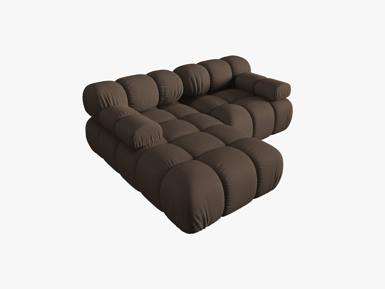 Micadoni Modulares Ecksofa Bellis 3-Sitzer Links 3D-Stoff Sonic Braun
