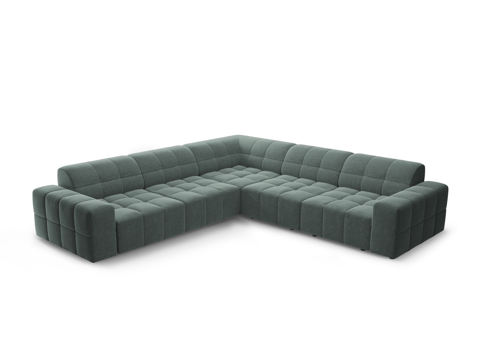 Cosmopolitan Design Symmetrisches Ecksofa Chicago 4-Sitzer Chenille Haga Petrol