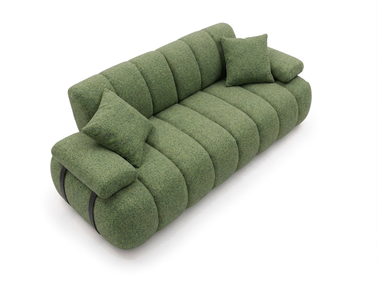 Bobochic Rivoli Sofa 4-Sitzer Melange-Stoff Grün