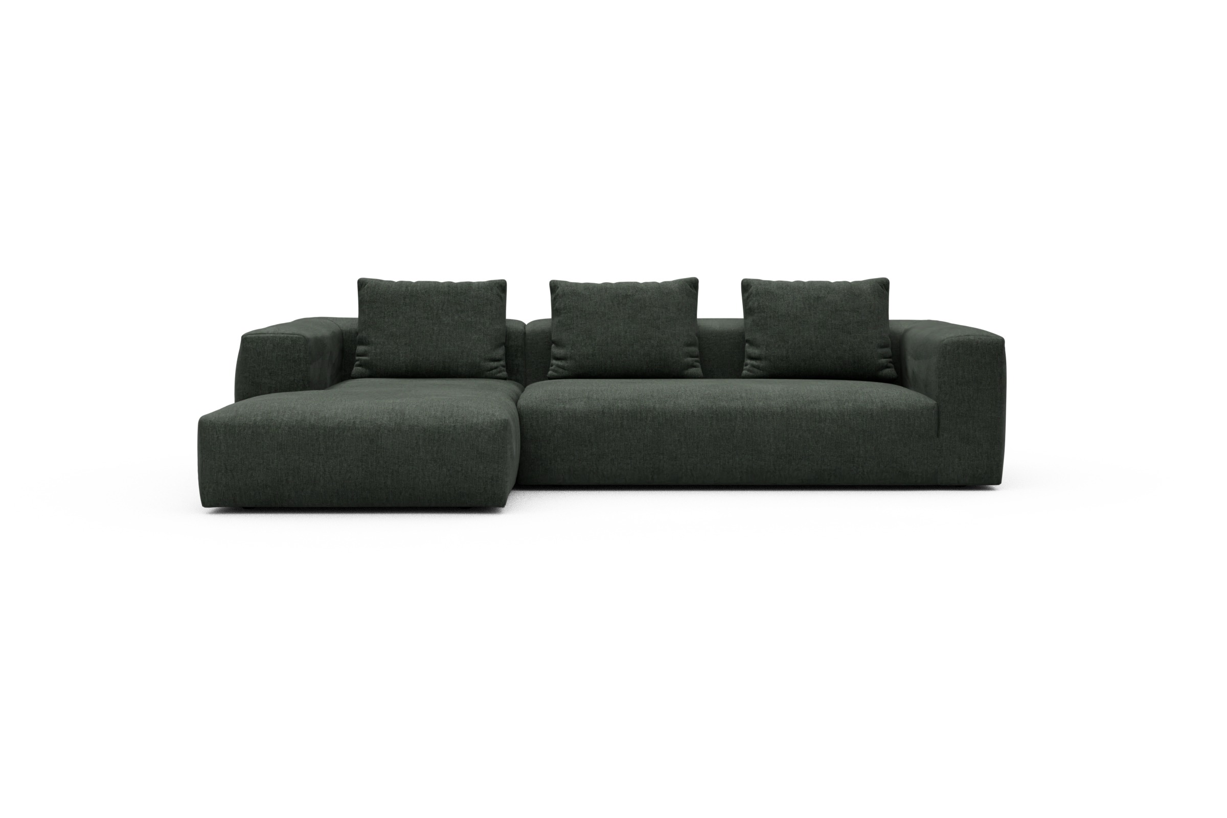 Skandi Home Ecksofa Fred Chaiselongue links mit 2,5-Sitzer Aivi-Pine-Green moebelfaktor