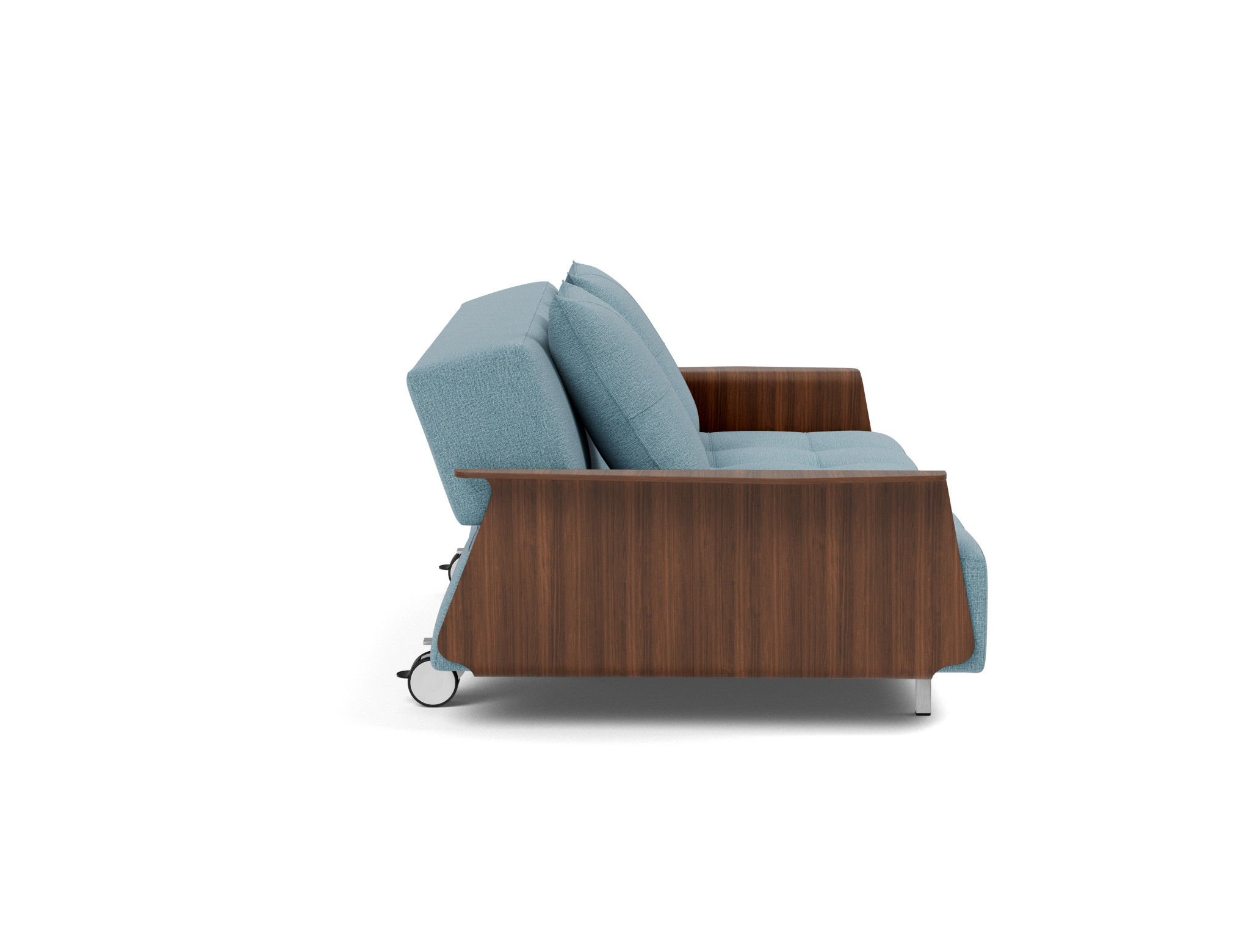 Schlafsofa Long Horn D.E.L. mit Armlehnen Flachgewebe Mixed Dance 525-Light-Blue
