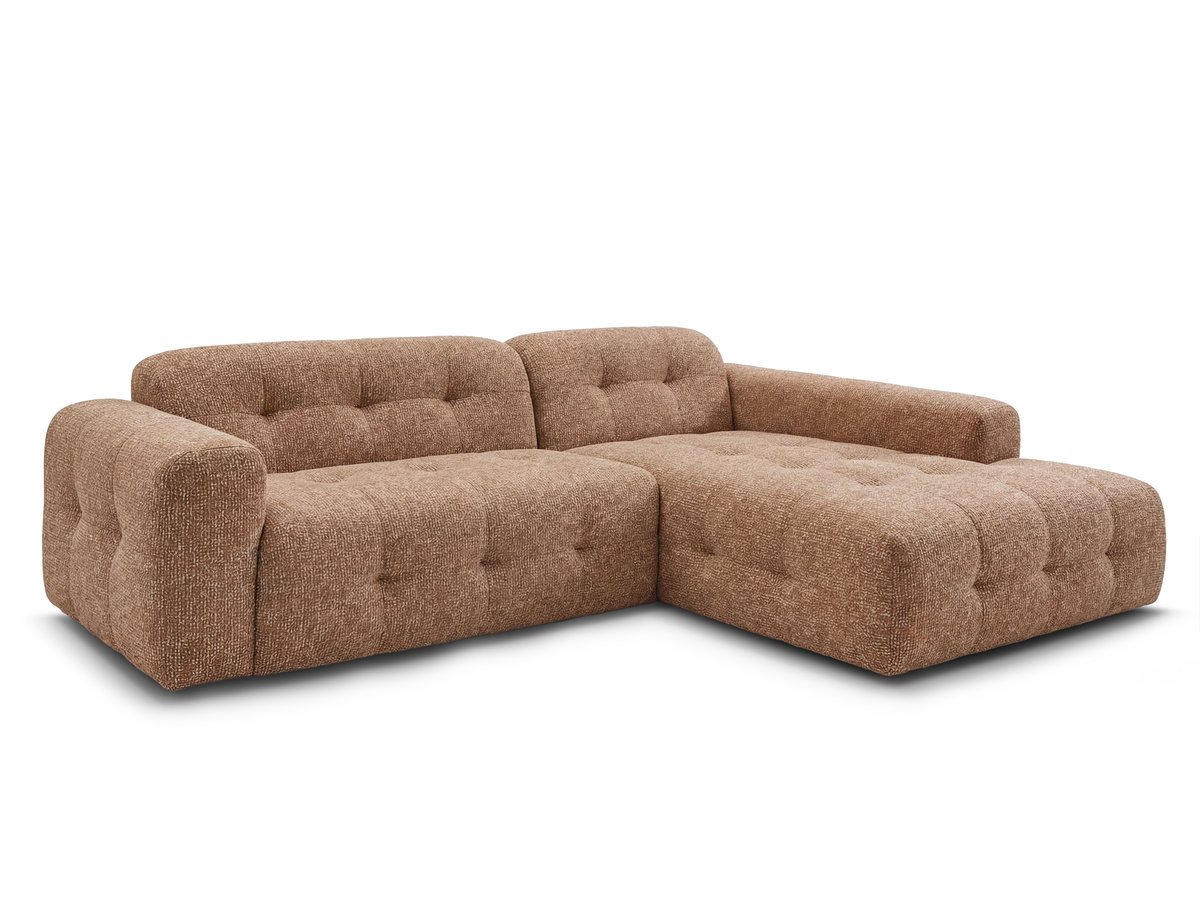 Bobochic Laura Ecksofa Melange-Stoff Orange Ecke rechts