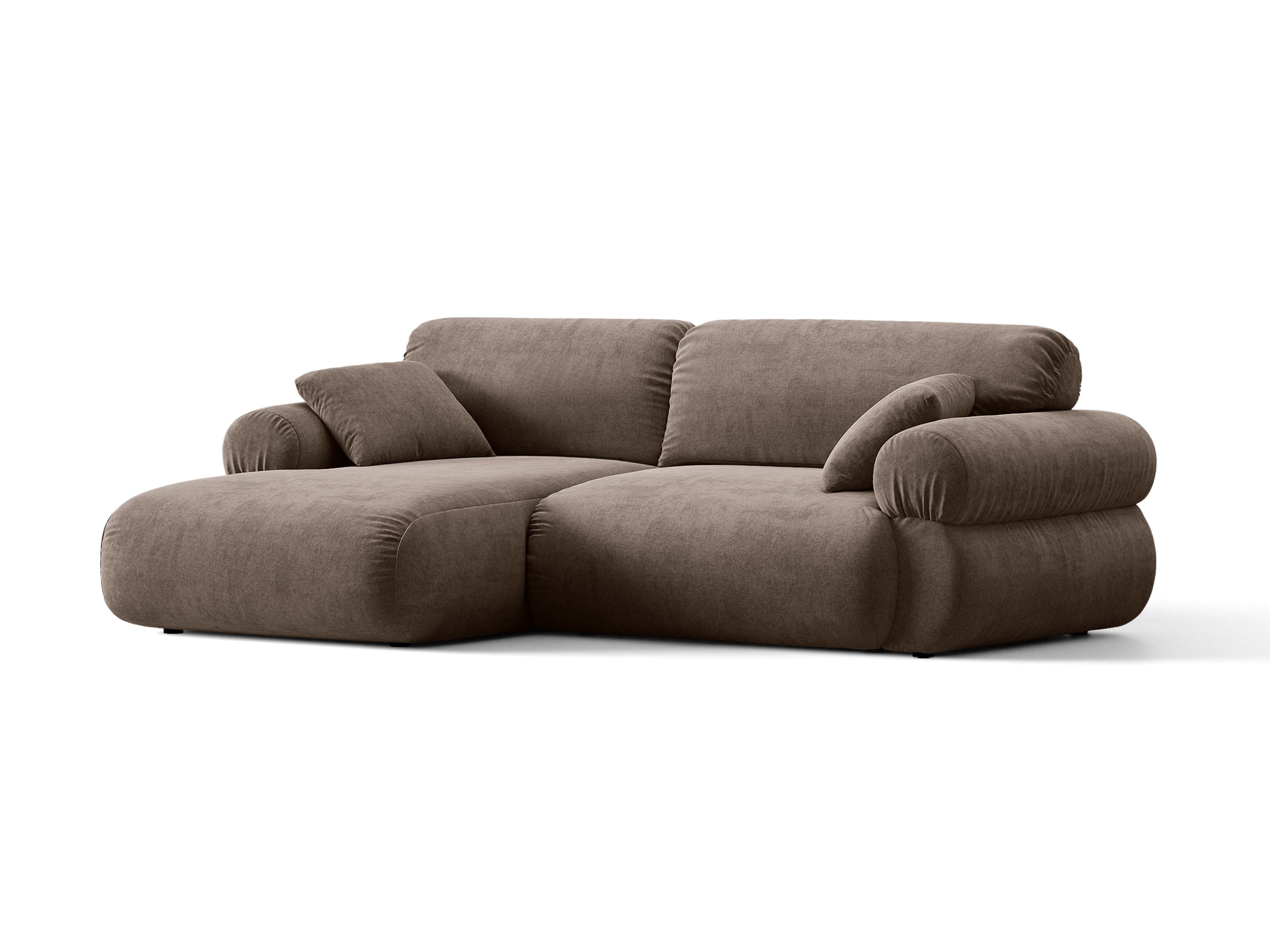 Micadoni Ophelia Ecksofa 4-Sitzer Strukturierter Stoff Liberty Cappuccino Links