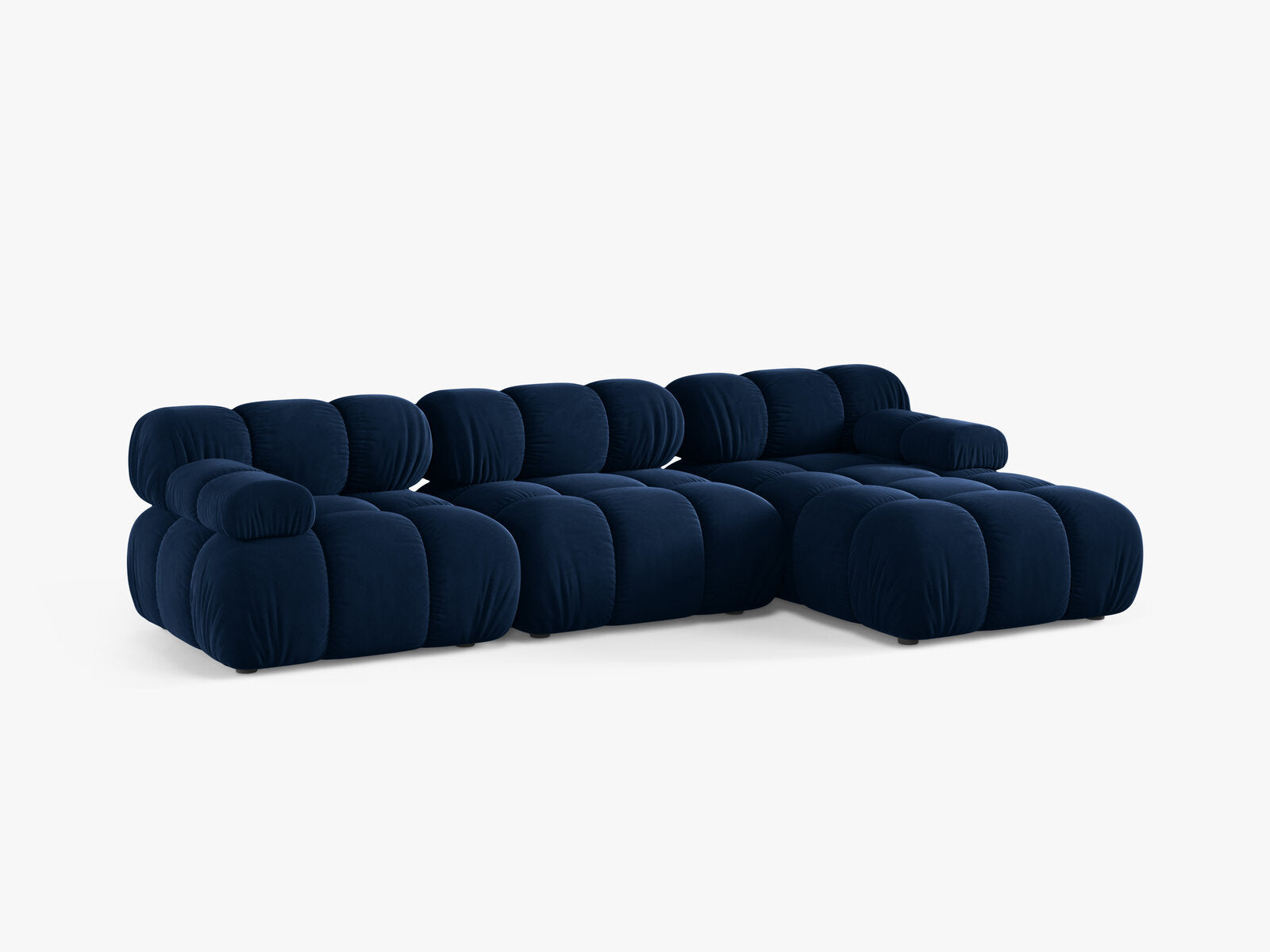 Micadoni Modulares Ecksofa Bellis 4-Sitzer Rechts Samt Bluvel Königsblau