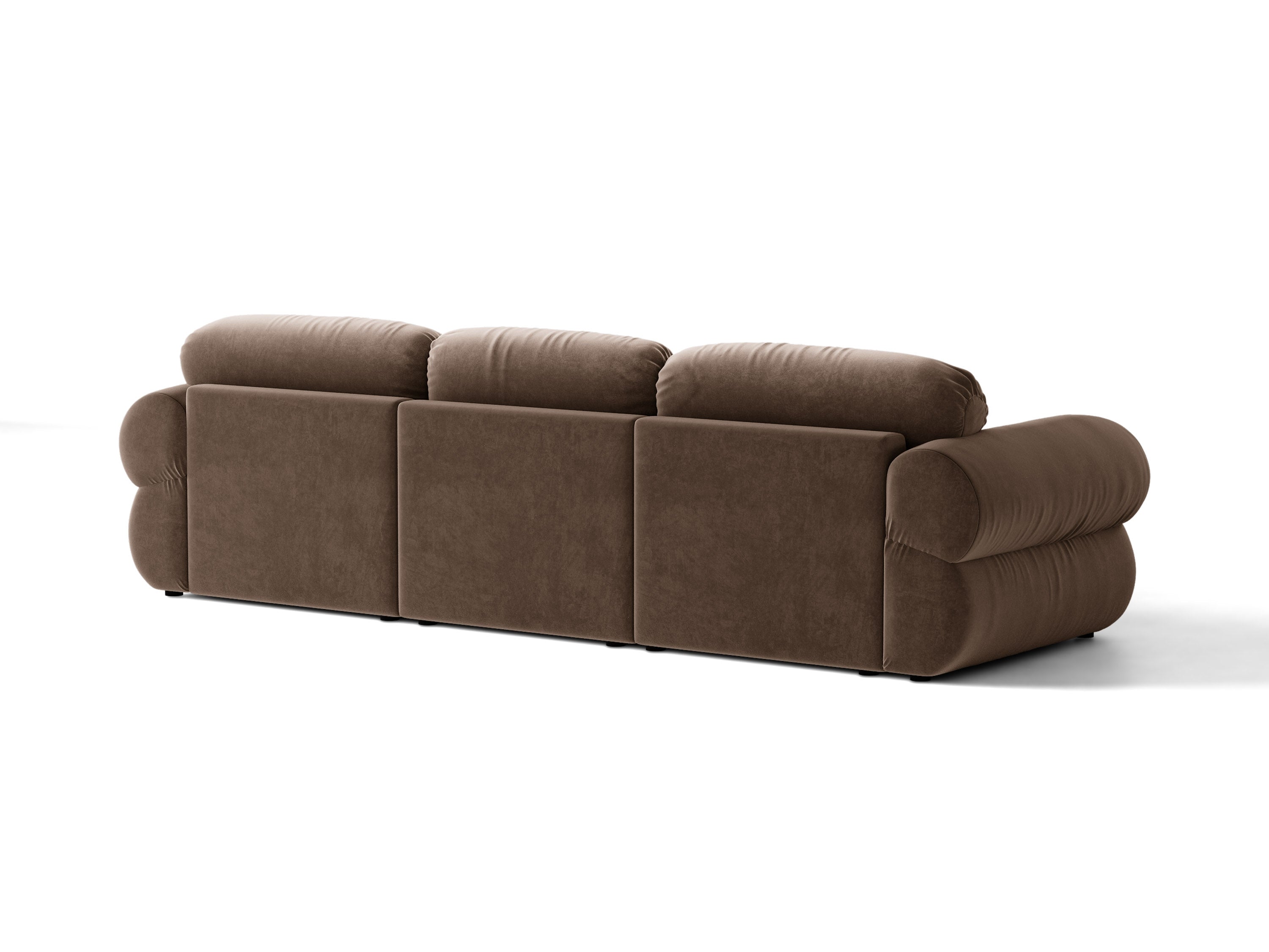 Micadoni Ophelia Ecksofa 6-Sitzer Links Samt Salvador Schokolade