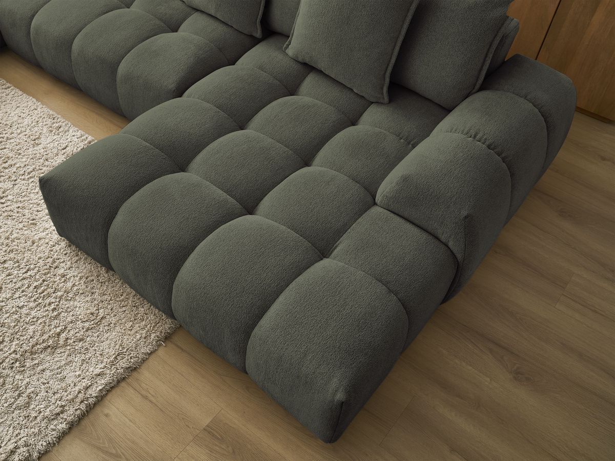 Bobochic Everest Wohnlandschaft, 14 Kissen Melange-Stoff Grün Ecke rechts