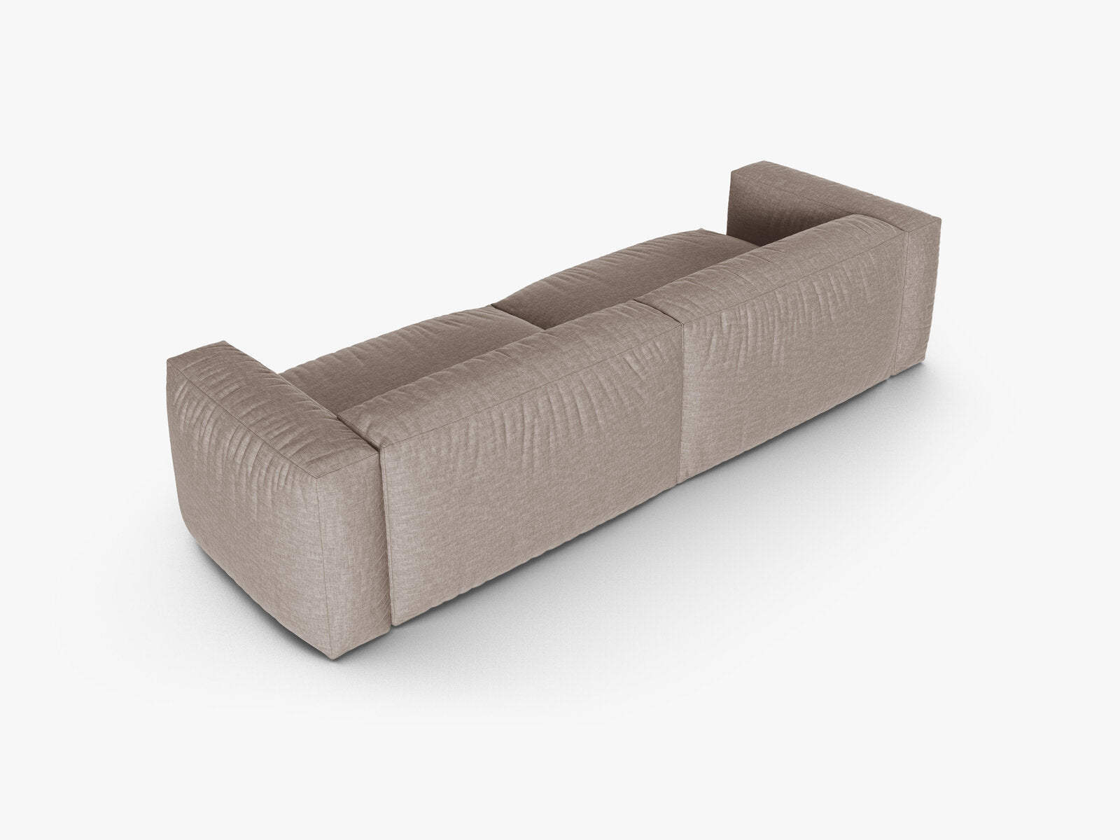 Micadoni Sofa Martina 4-Sitzer 90cm Sitztiefe Strukturierter Stoff Boston Dunkelbeige