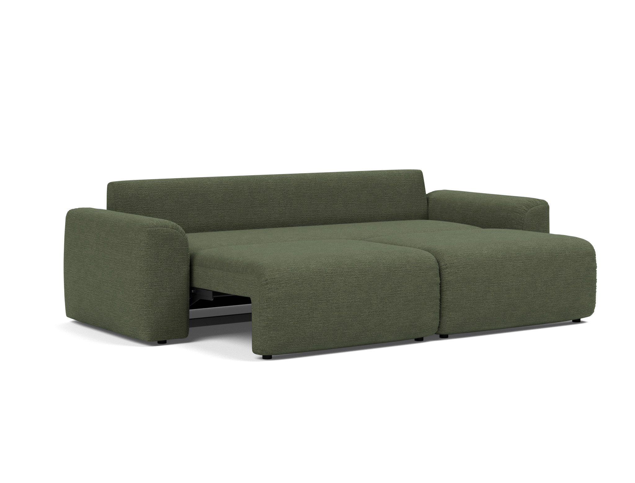 Schlafsofa Norum mit Chunky-Armlehnen Strukturierter Stoff Taura 353-Forest