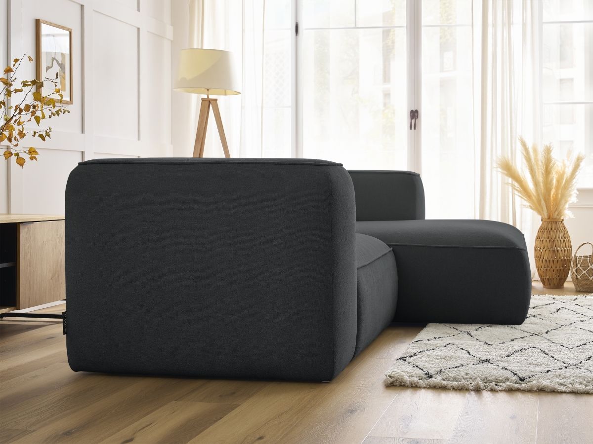 Bobochic Zephyr Ecksofa 260 × 165 cm Strukturstoff Dunkelgrau Ecke rechts