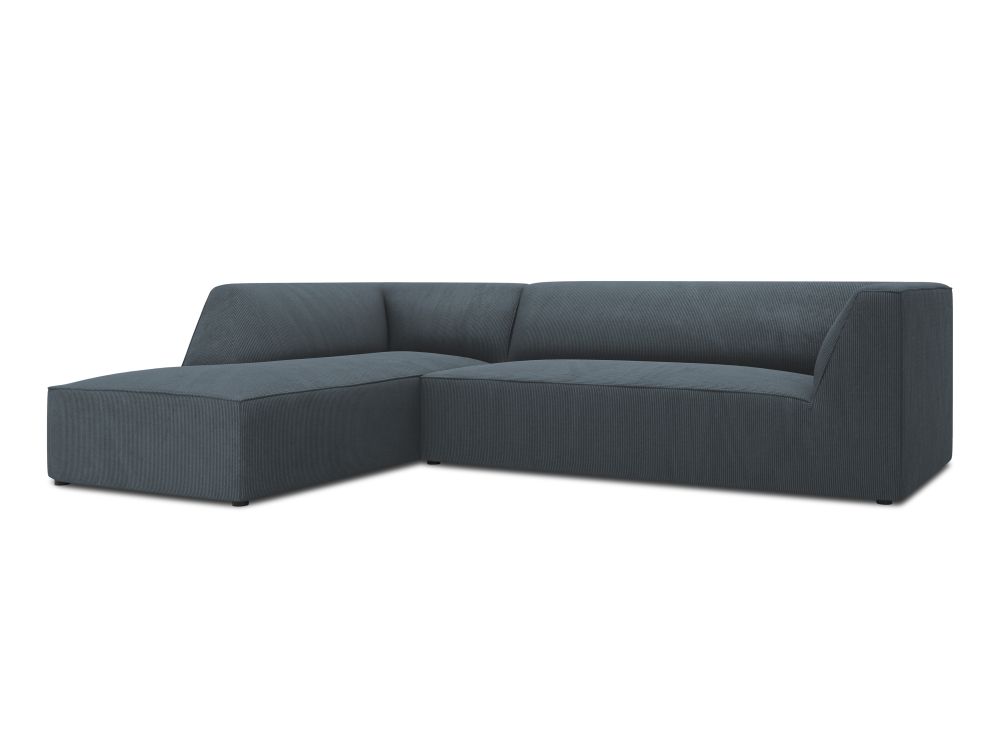 Cosmopolitan Design Ecksofa Siena 4-Sitzer Kord Scala Blau Links