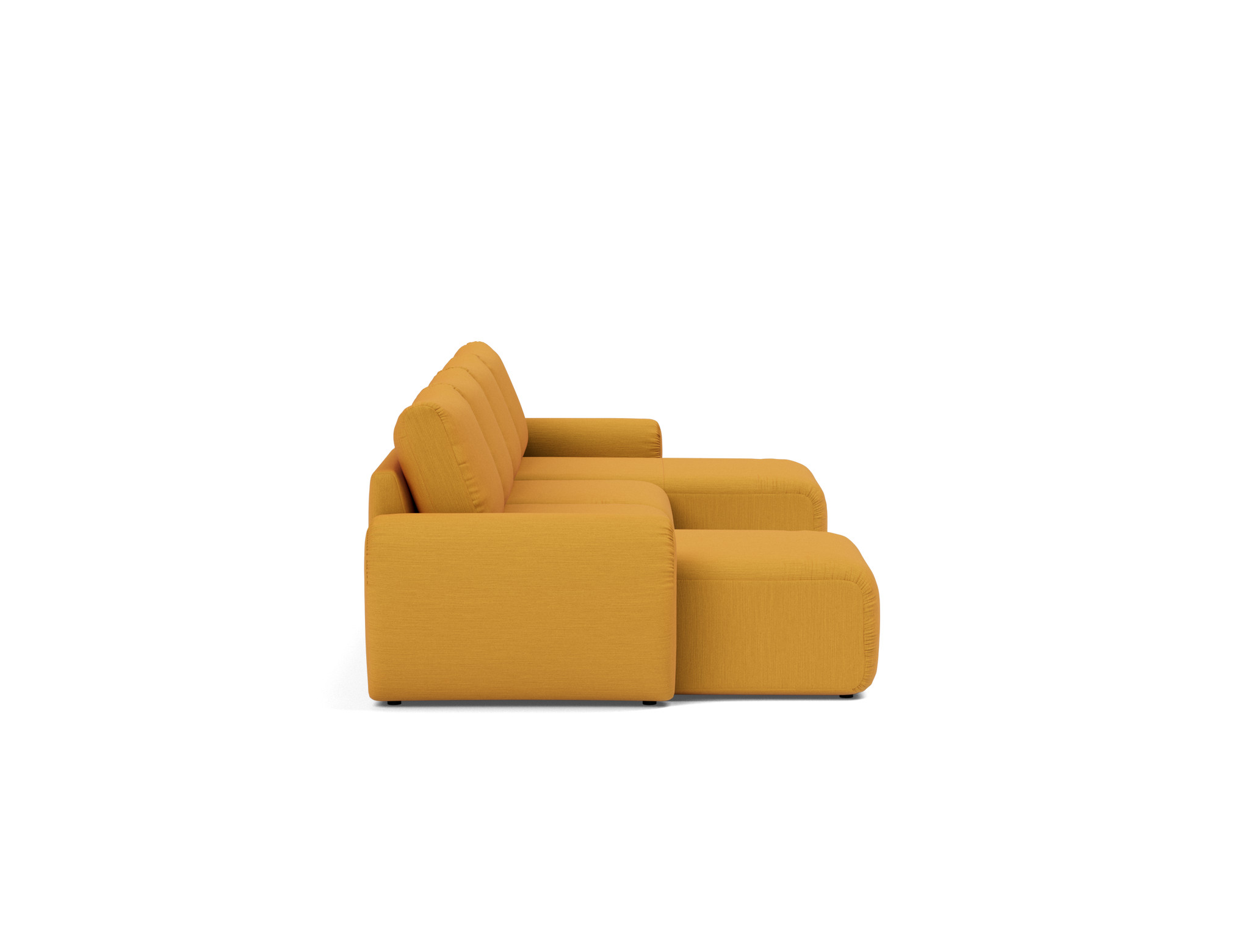 Schlafsofa Norum U-Form mit Curve-Armlehnen Flachgewebe Elegance 507-Burned-Curry