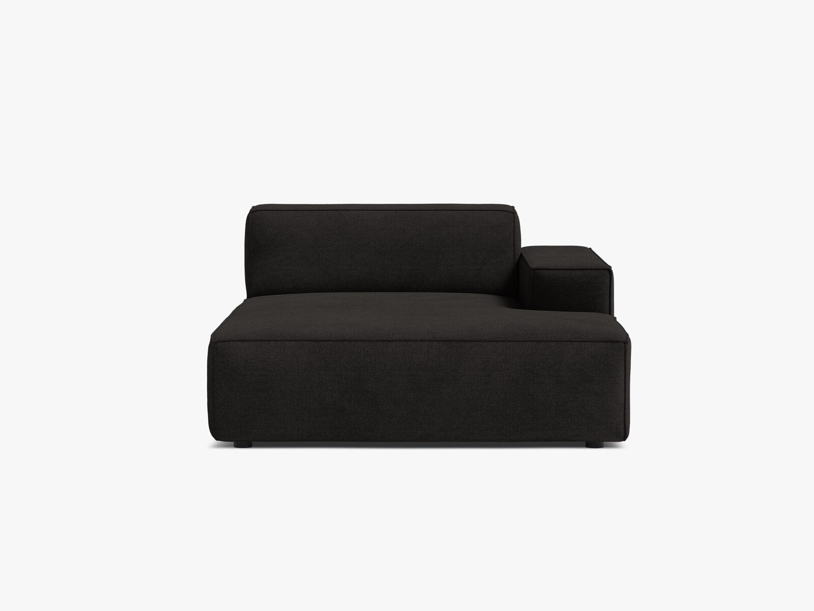 Micadoni Jodie Chaiselongue Rechts Strukturierter Stoff Liberty Schwarz