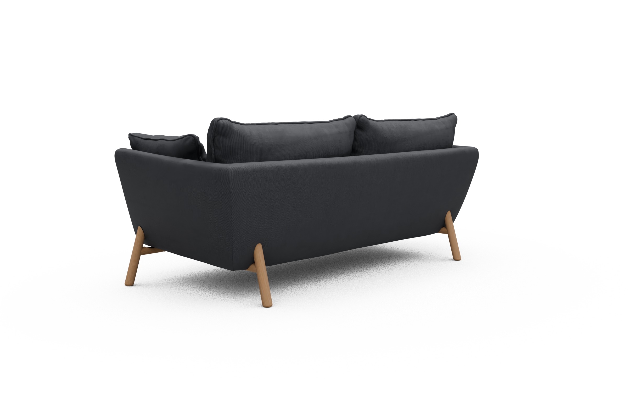 Sofa Emil PREMIUM 2-Sitzer Beinfarbe Eiche Natur Cordufine-Slate-Grey