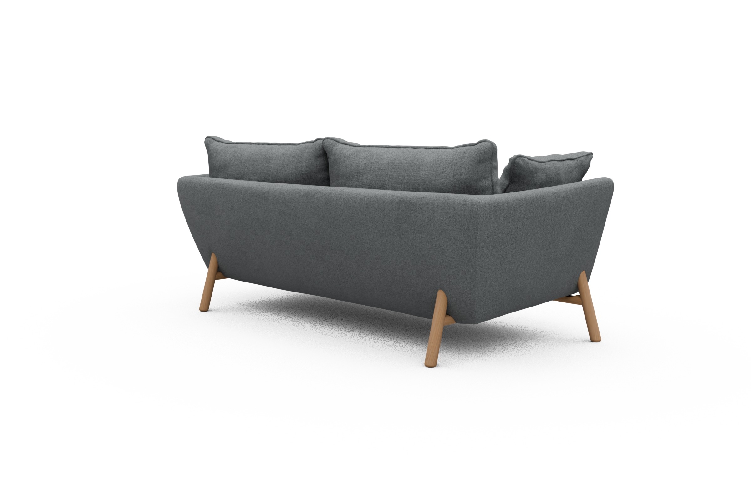 Sofa Emil PREMIUM 2-Sitzer Beinfarbe Eiche Natur Casone-Gravel-Grey