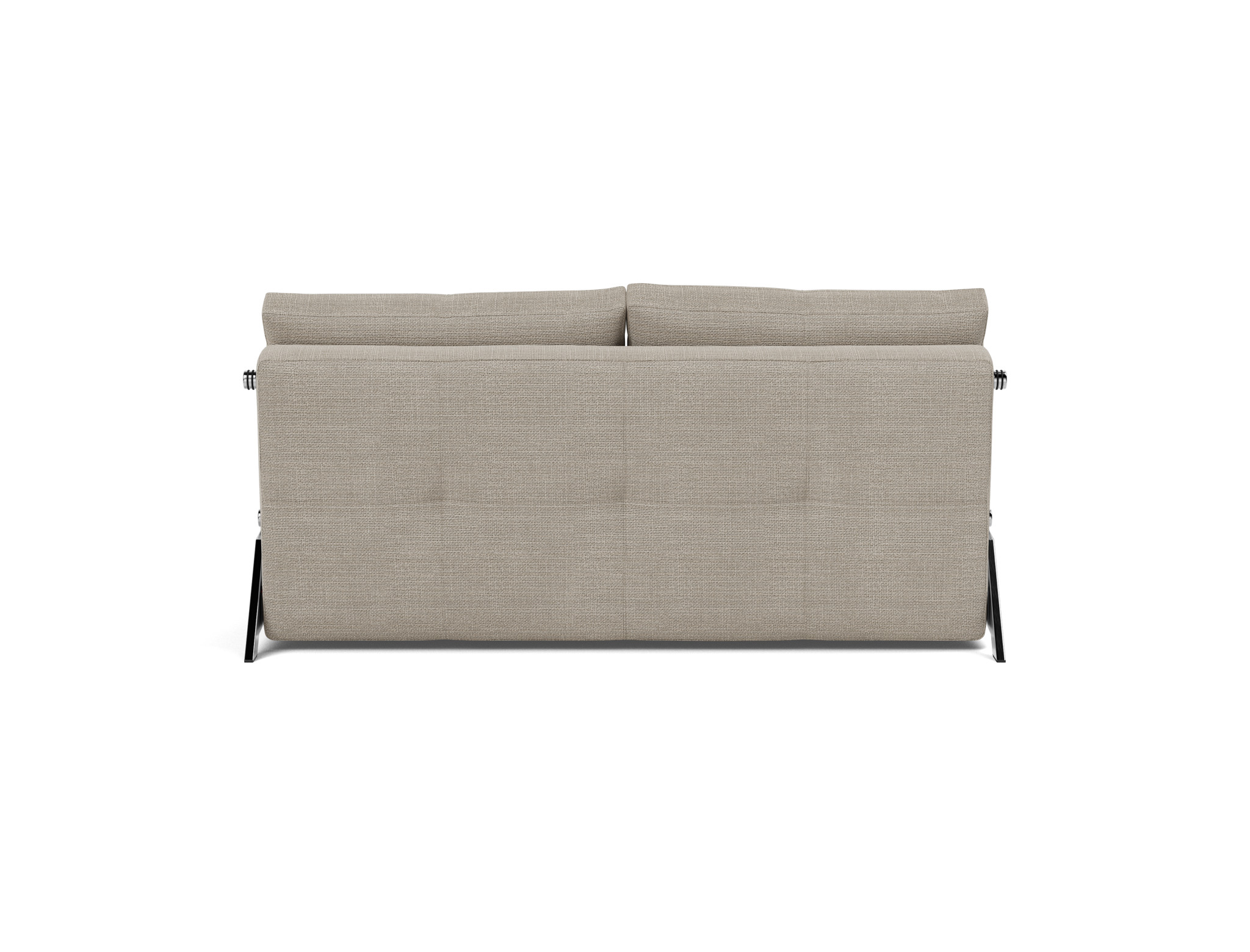 Schlafsofa Cubed 160 Strukturierter Stoff Kenya 579-Gravel Beine Chrom