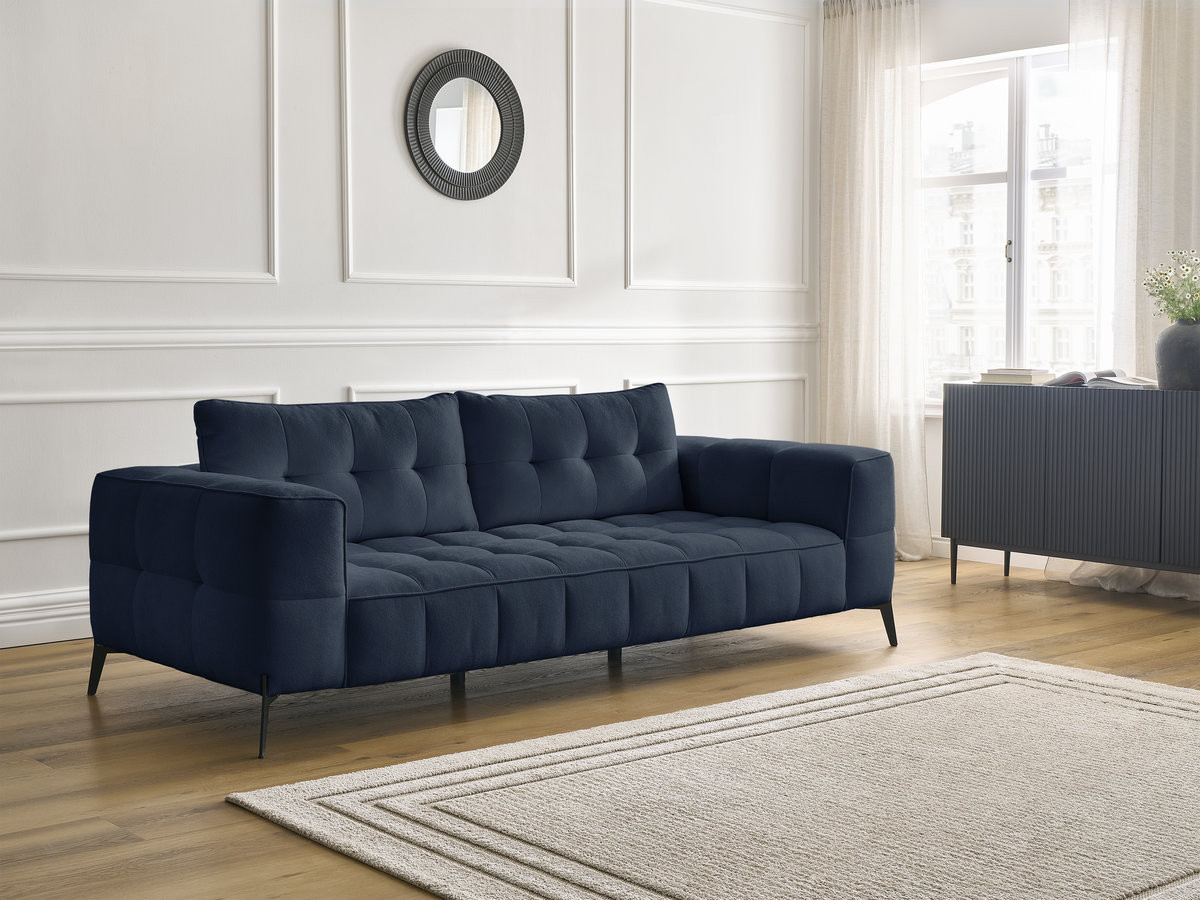 Bobochic Anis Sofa 3-Sitzer Strukturstoff Blau