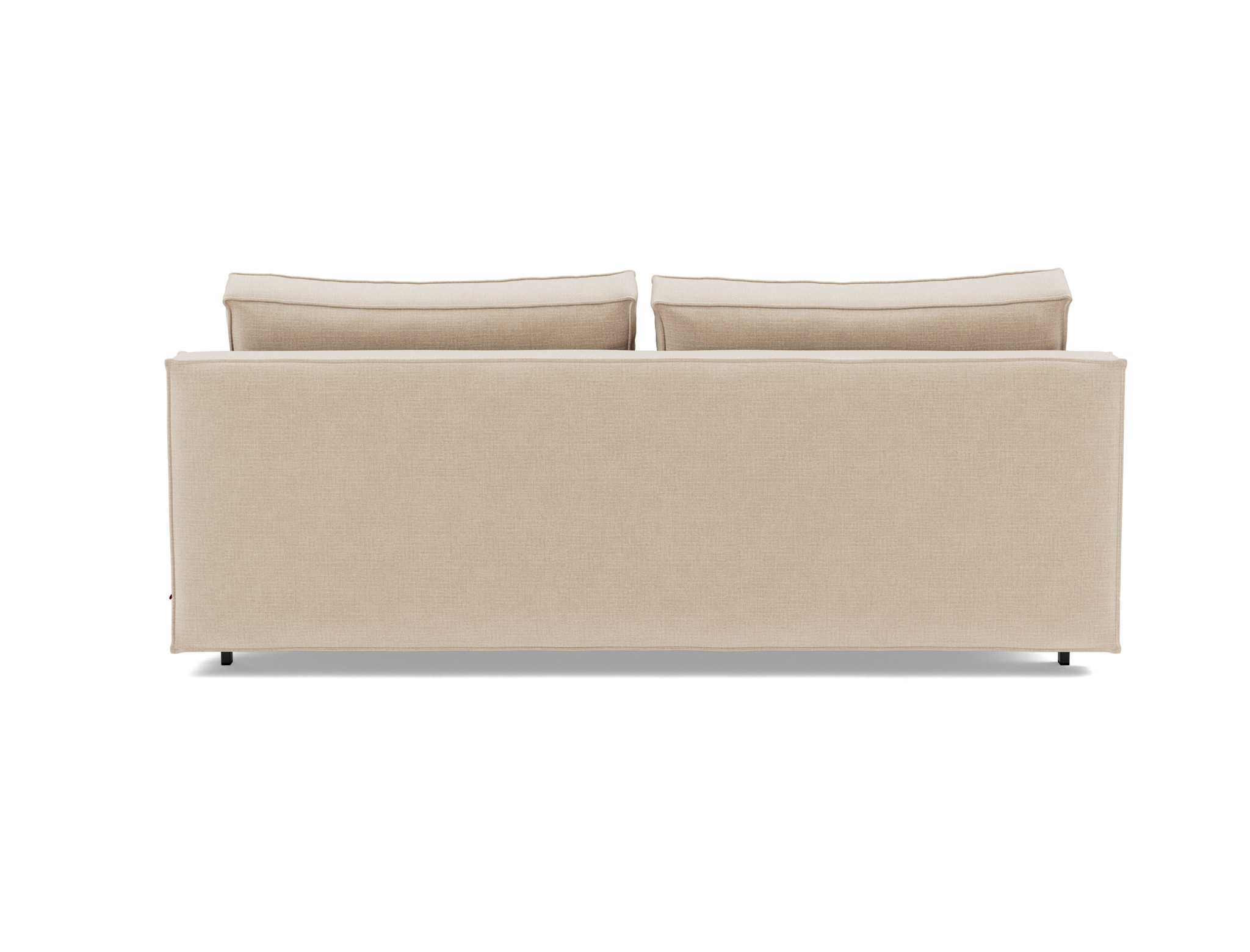 Schlafsofa Sly Chenille Esina 410-Almond-Beige Beine Schwarzes Metall